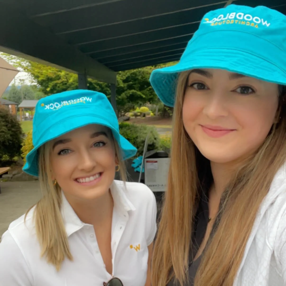 Kayla And Andra Wear Woodblock Bucket Hats