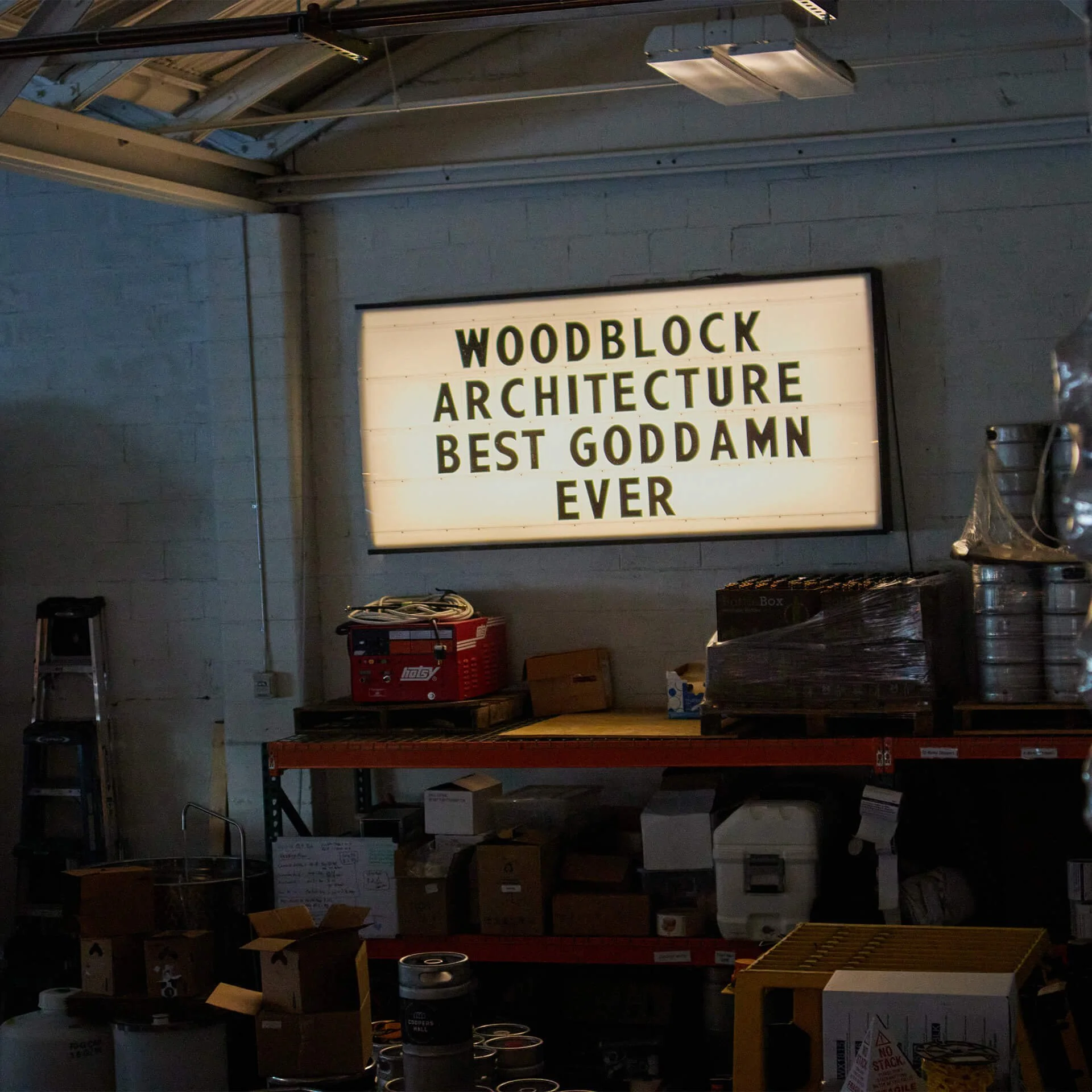 Woodblock Architecture Sign