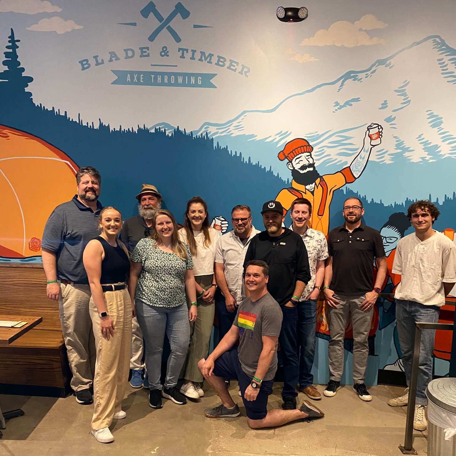 Woodblock Staff Group Photo At Blade And Timber