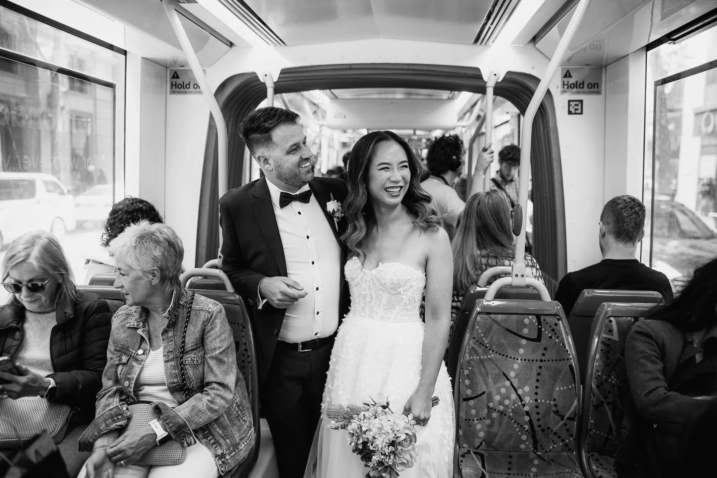 Melbourne elopements don&rsquo;t get much more Melbourne than this 🚃 Happy Anniversary Alitha &amp; James! 

@danbrannanphoto 
@feelgoodfilms_weddings