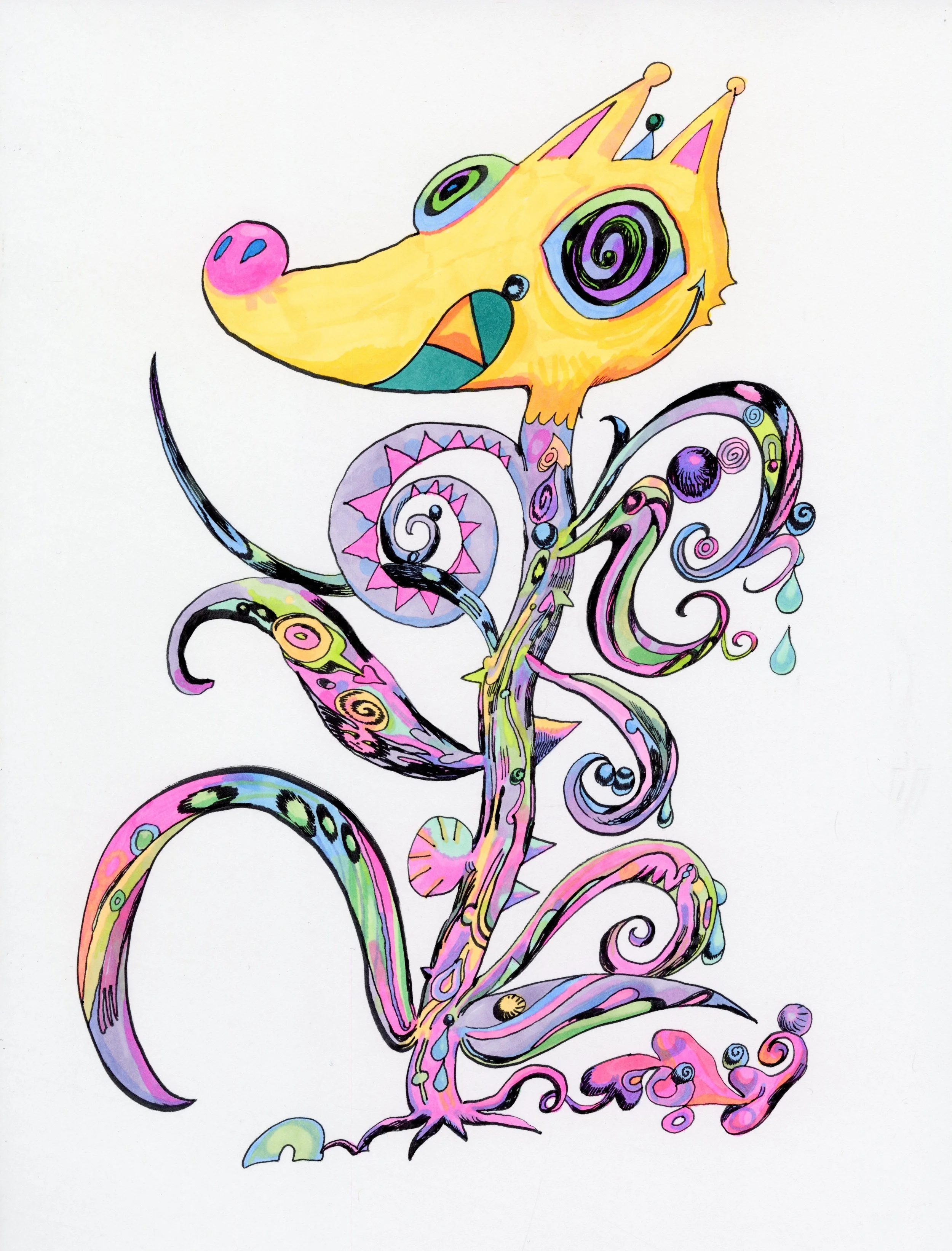  9×12 bristol, markers and ink 