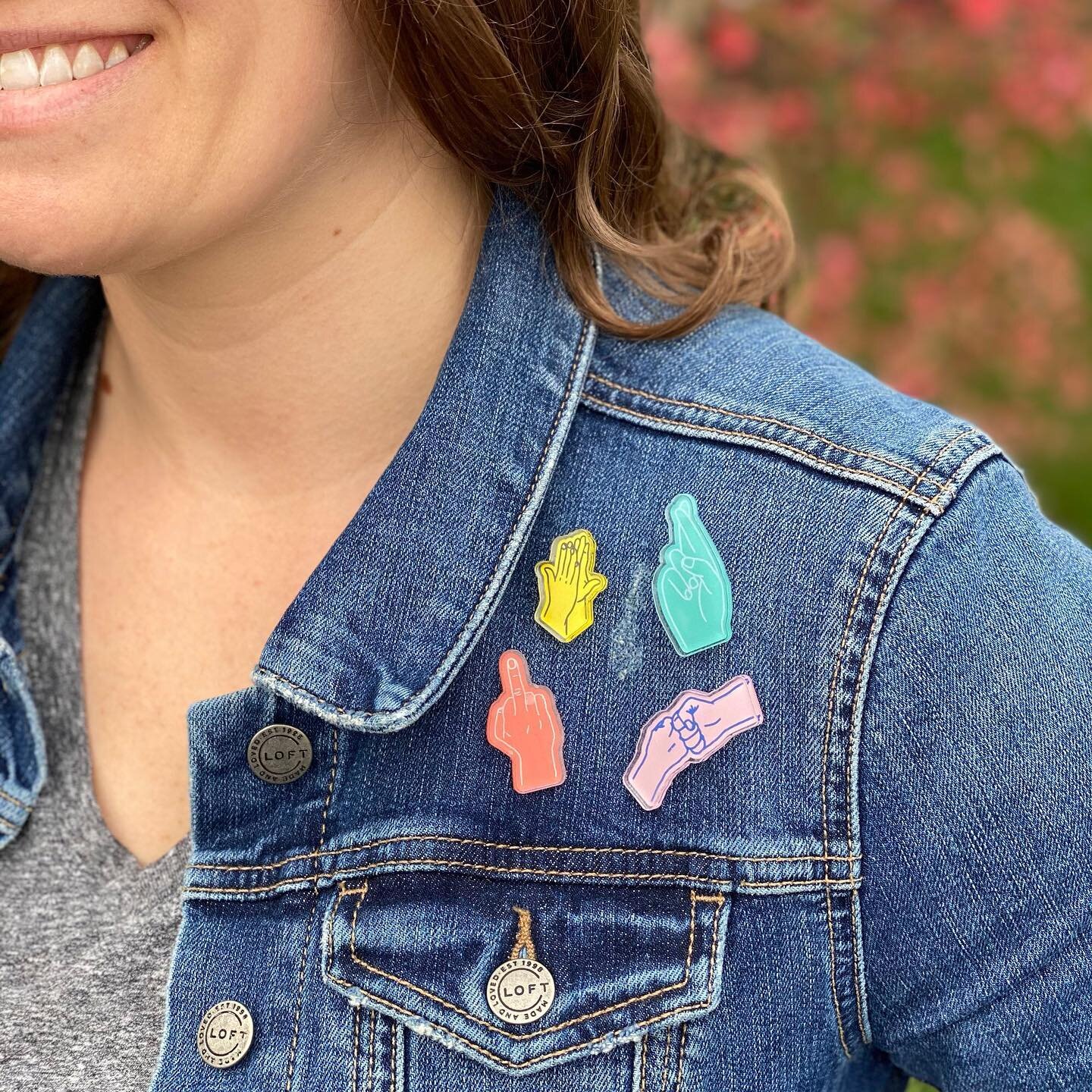 We have some new #funandawkward items! Visit our new website to see it all including these fun cutie-pie pins. Buy &lsquo;em as a set or individually at www.FunAndAwkward.com. 🙌👊🏽🖕🏼🤞🏿
📸: @kaciedesmond 
#
#
#
#newproducts #newsite #pins #shops