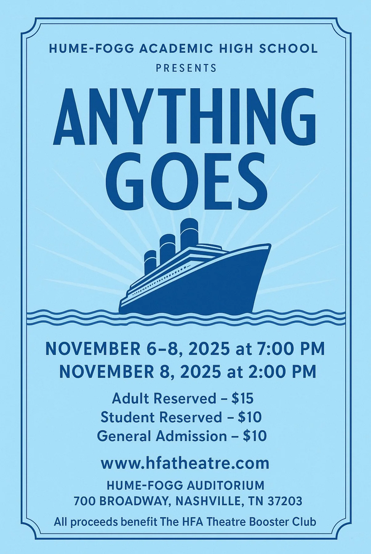 Anything Goes at Hume-Fogg High School