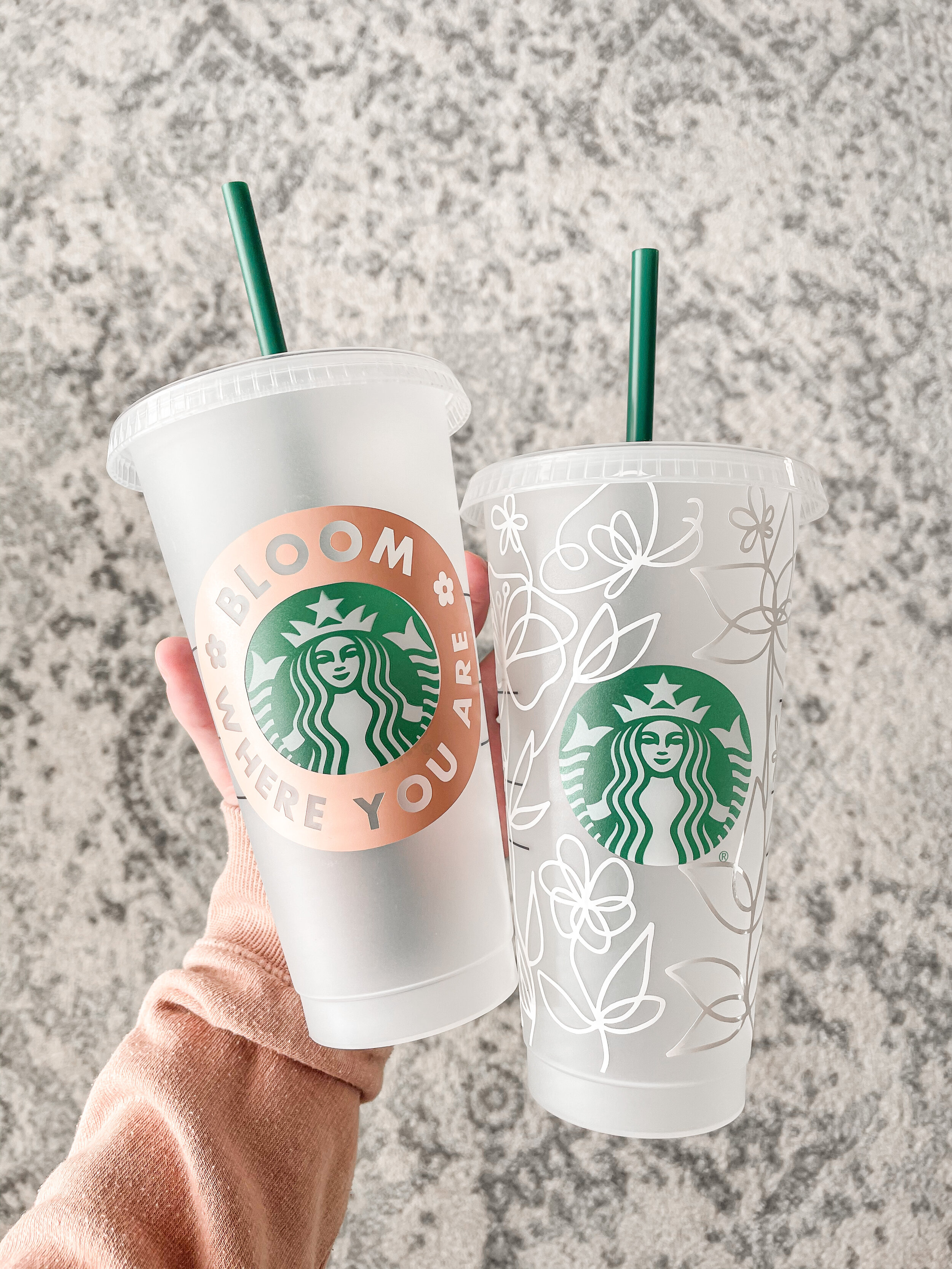 Spring Botanical Starbucks Cups — Brittany Lettering