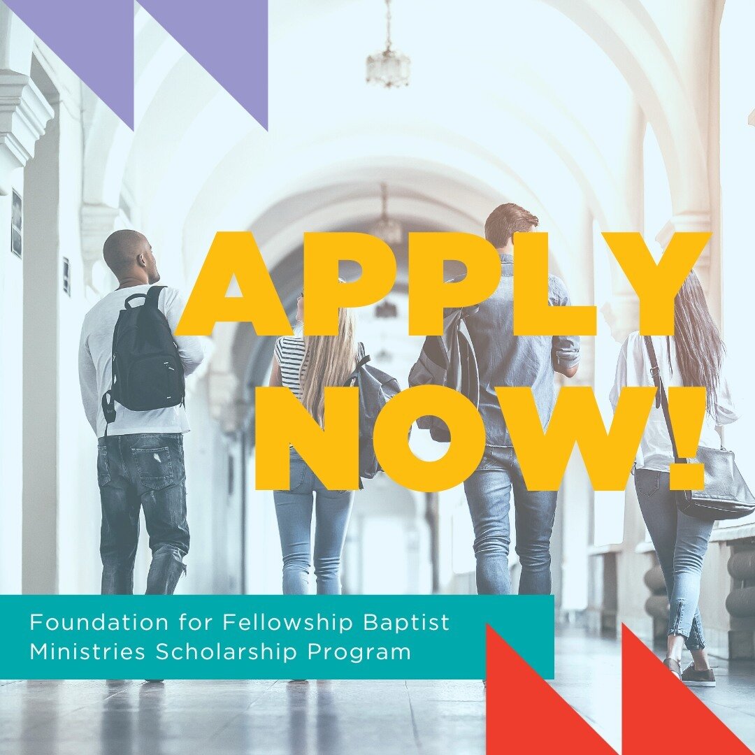 SCHOLARSHIP APPLICATION DEADLINE IS AUGUST 15!⁠
⁠
The Foundation for Fellowship Baptist Ministries (FFBM) has two scholarship programs available for undergraduate and graduate students!⁠
⁠
The undergraduate scholarship is available to full-time post-