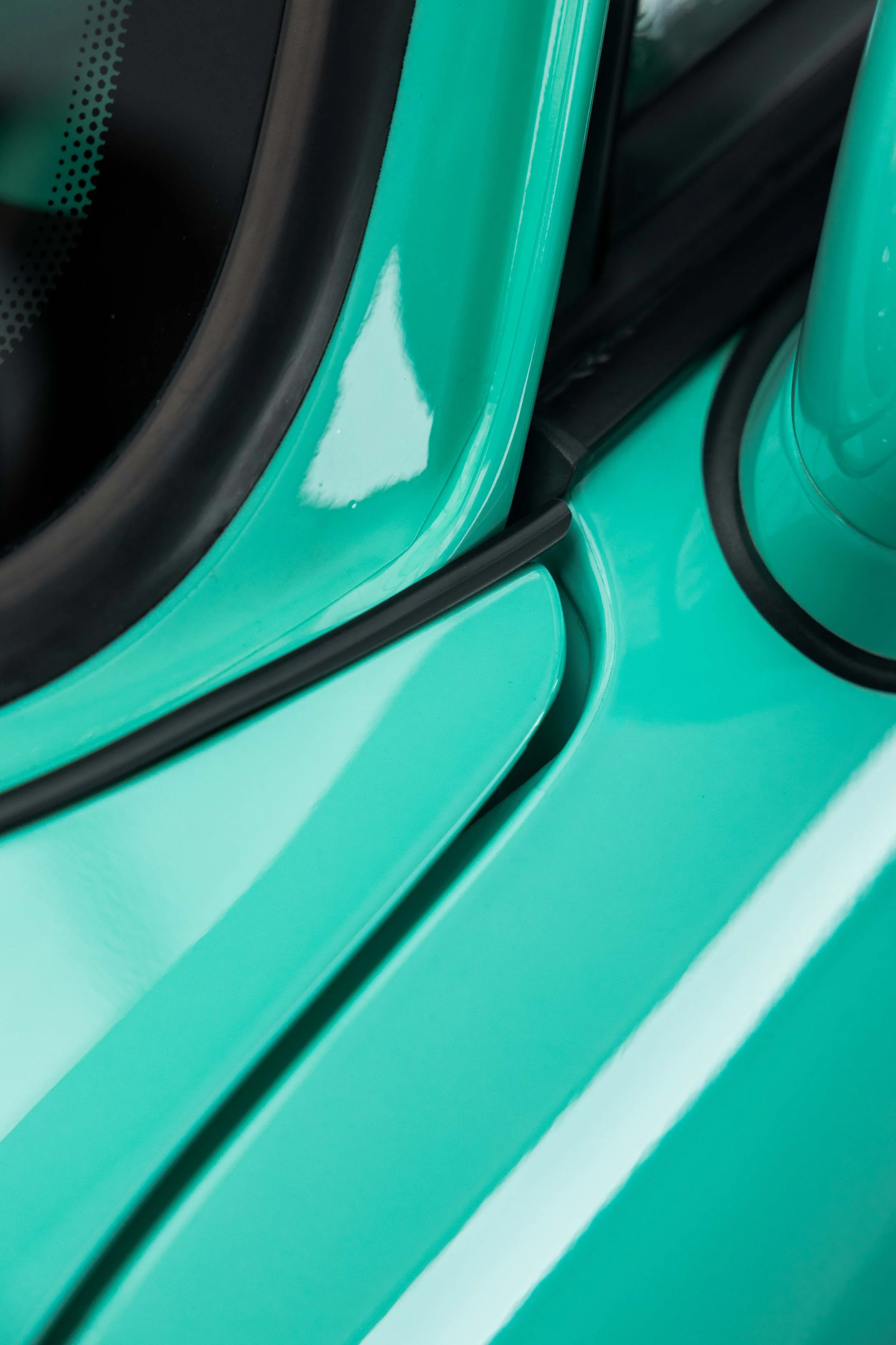 Mint green Porsche 993 door shut and rear wing with XPEL Paint Protection Film in Mona Vale