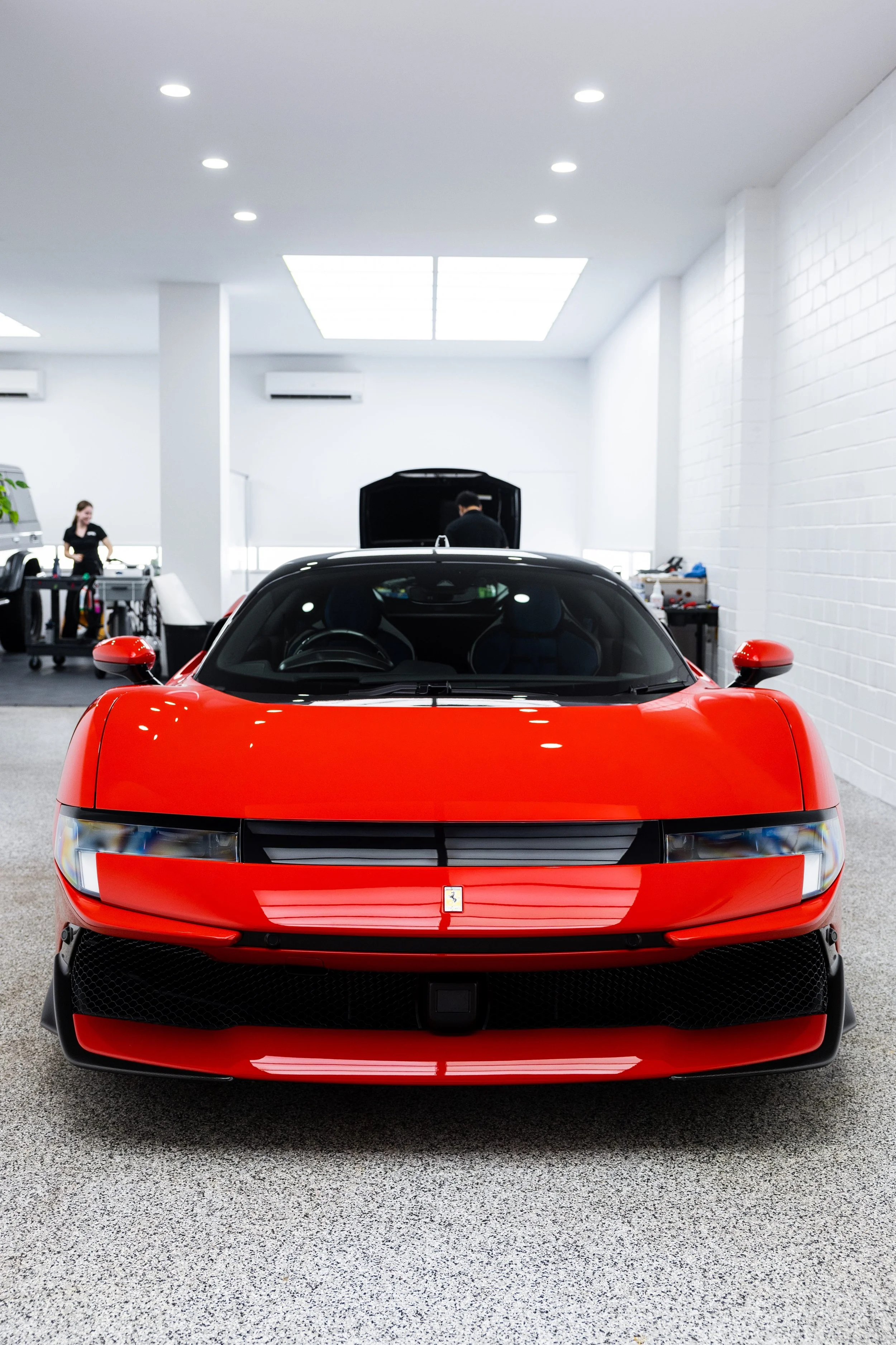 Red Ferrari 849 Testarossa front end with XPEL Paint Protection Film in Sydney