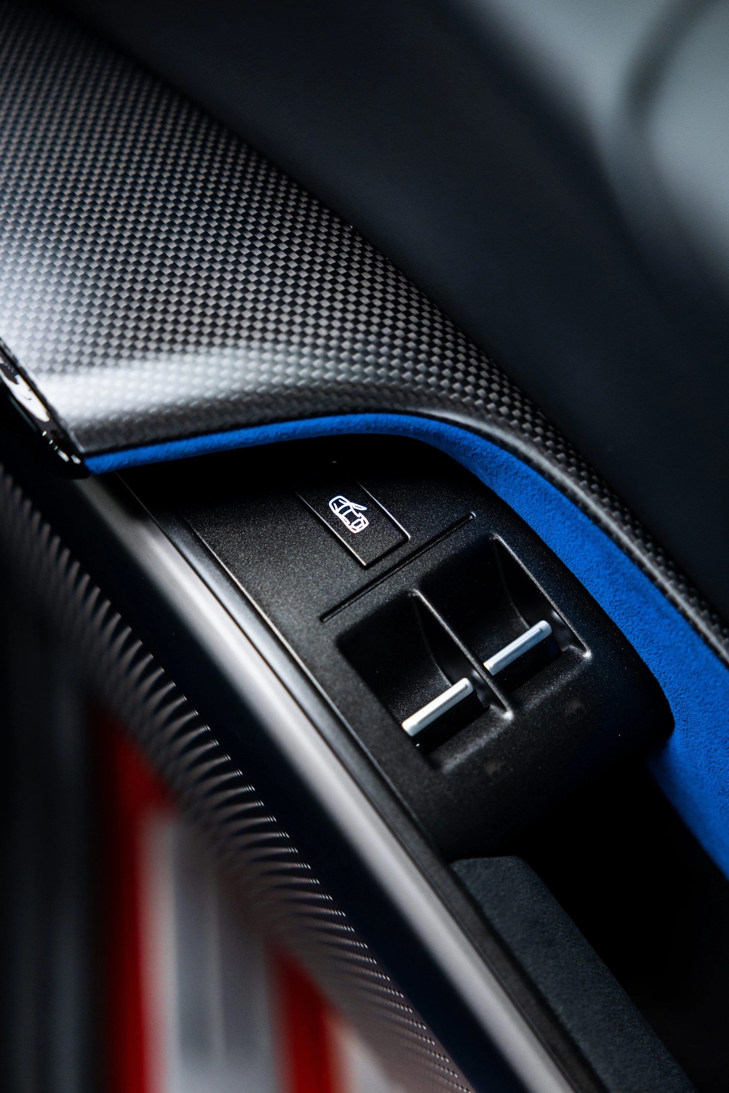 Ferrari 849 Testarossa carbon fibre door trim after interior detailing in Mona Vale