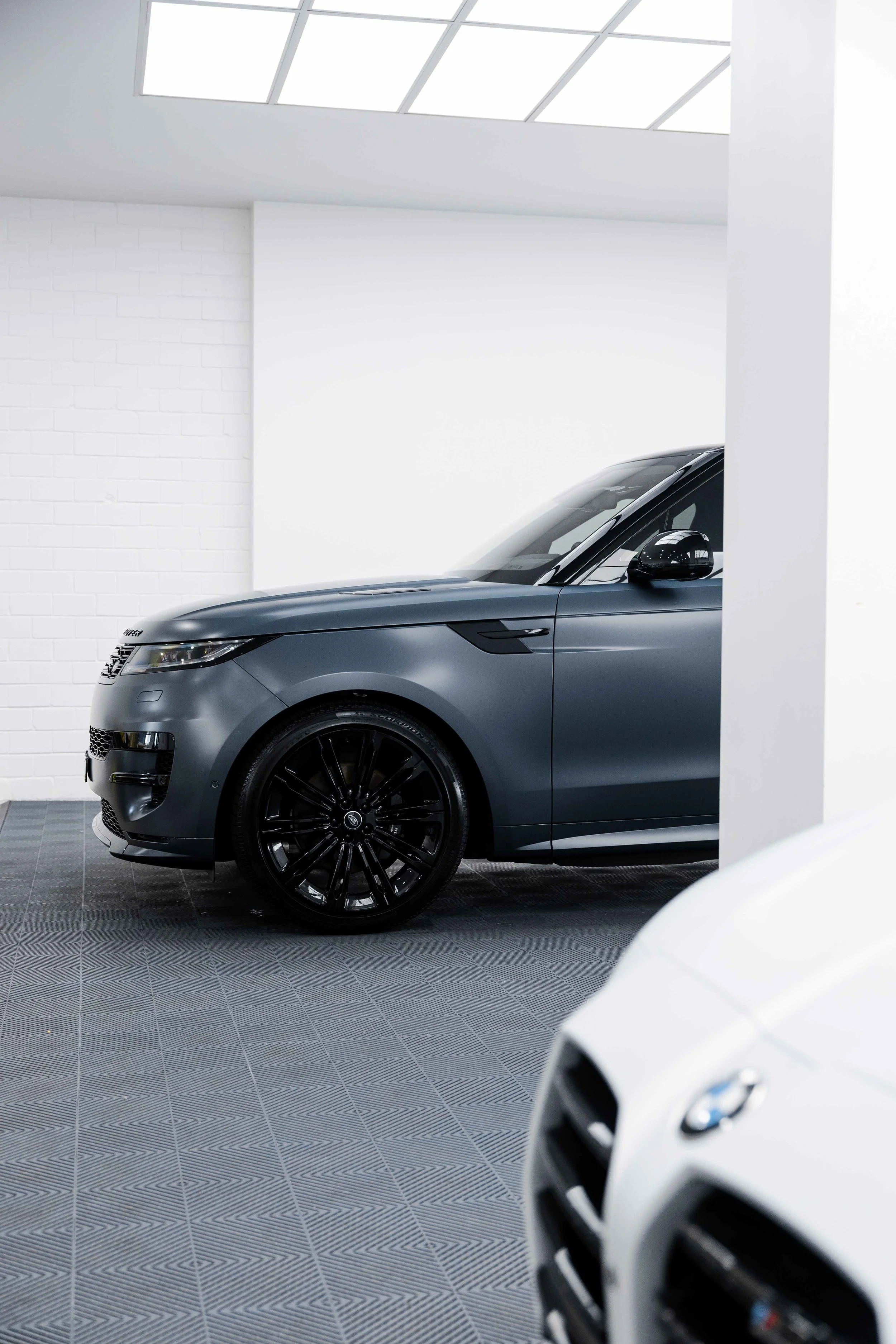 Matte grey Range Rover Sport with XPEL Stealth Paint Protection Film in Mona Vale