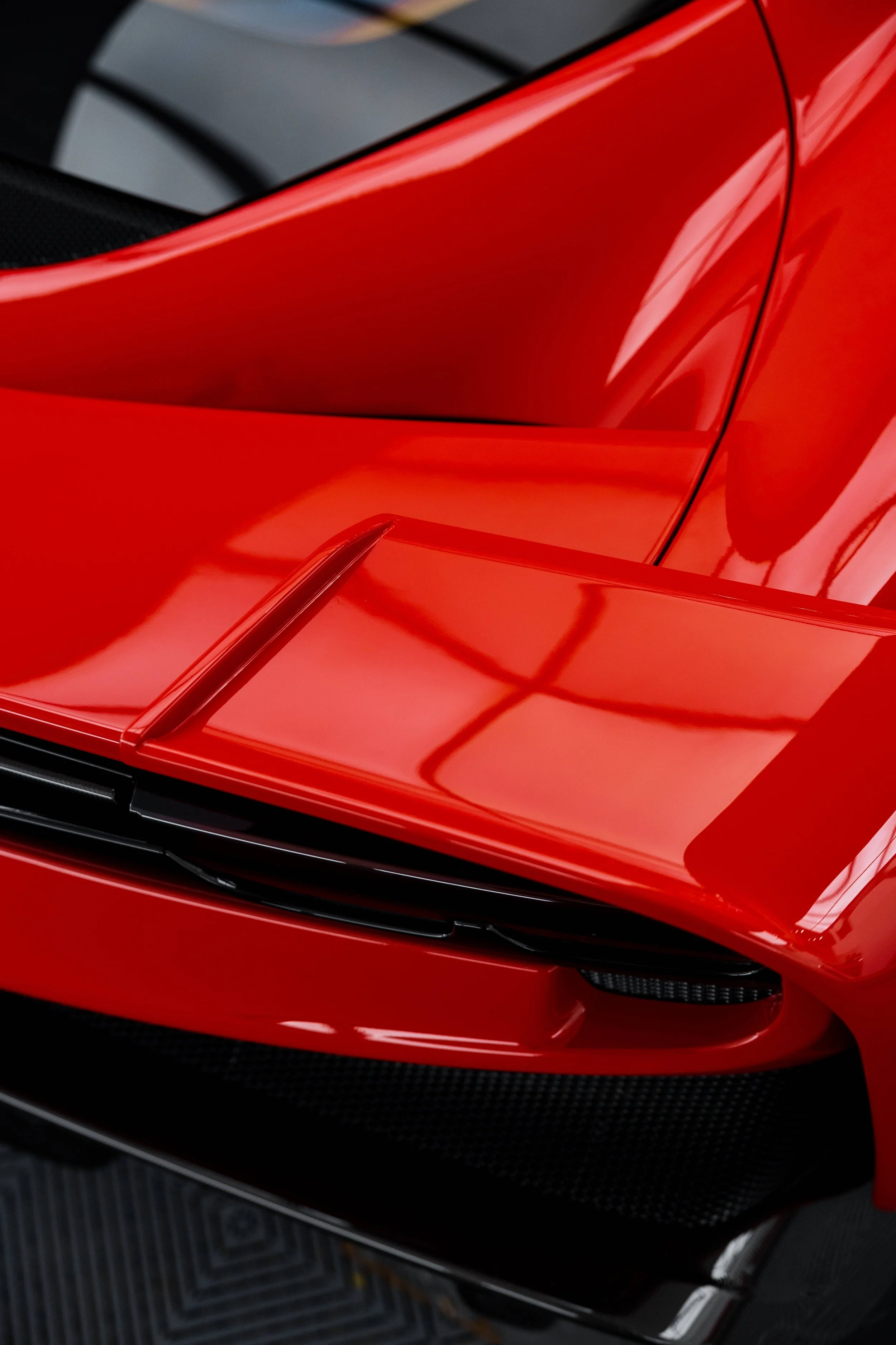 Red Ferrari 296 Speciale rear wing and rear deck with XPEL Paint Protection Film in Mona Vale
