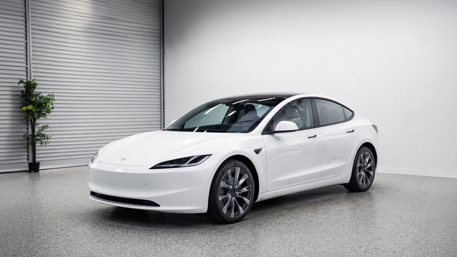White Tesla Model 3 paint protection film Sydney ADS