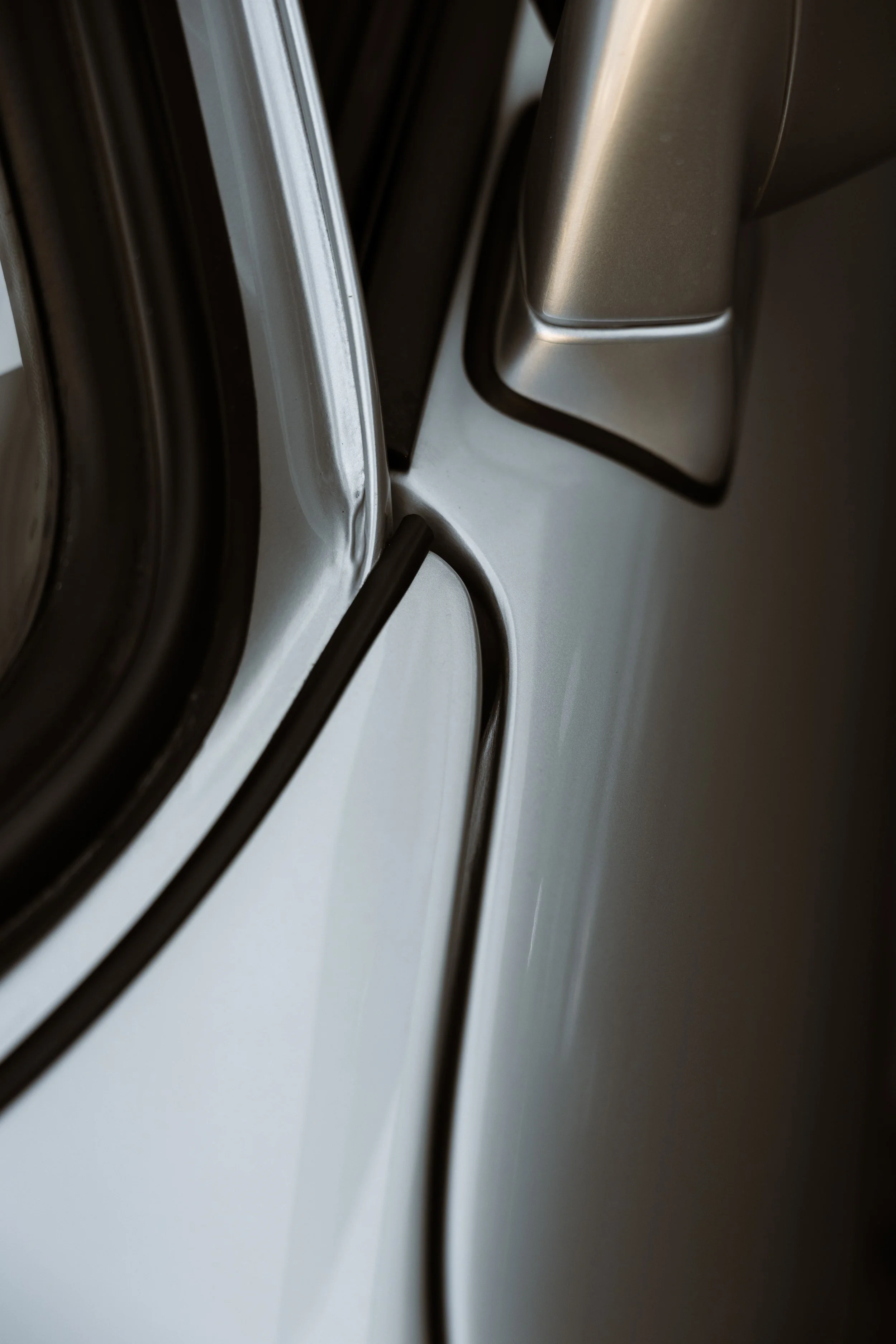 Silver 1989 Porsche 911 Carrera Targa door mirror and pillar detail in Sydney
