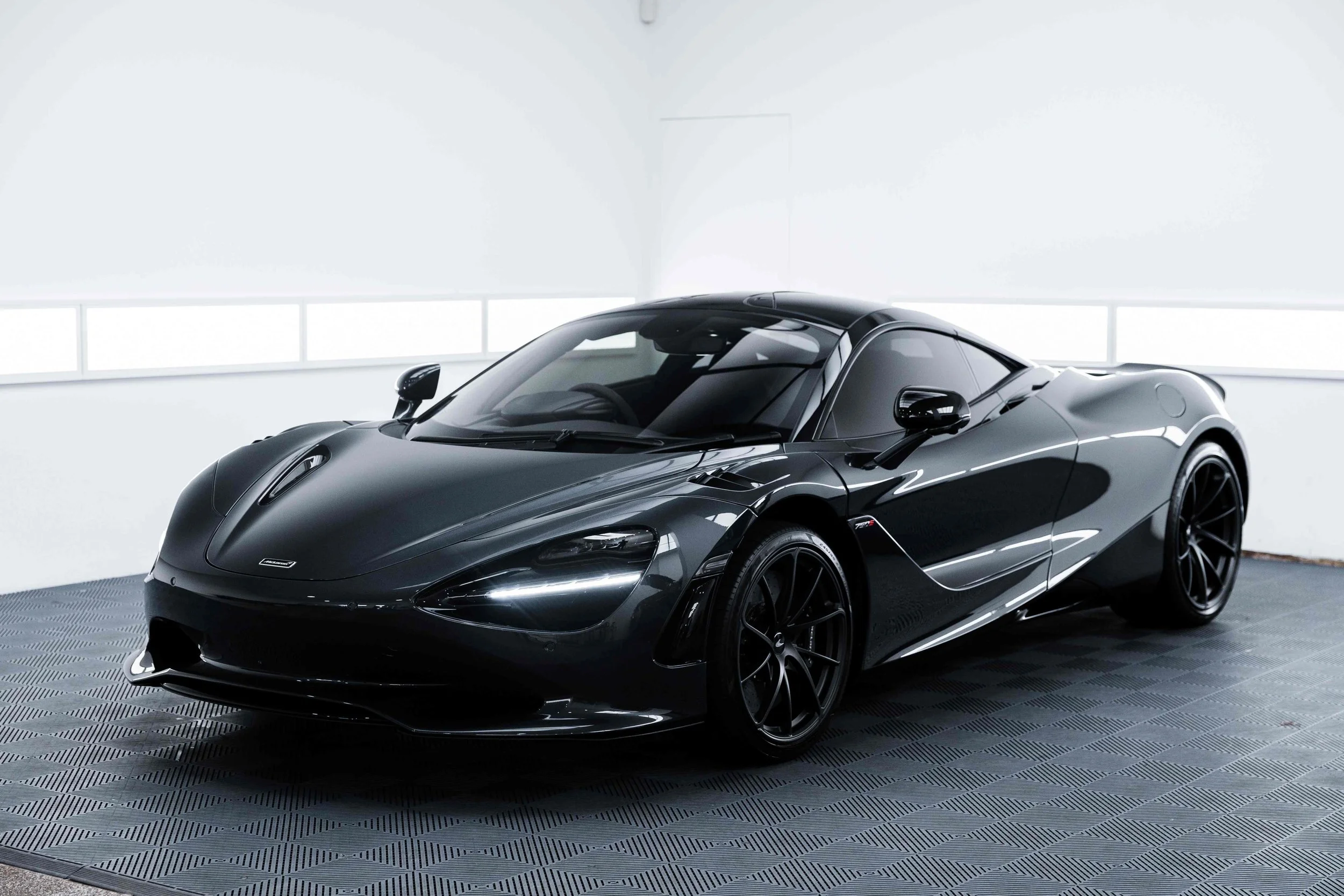 Black McLaren 750S front three quarter with XPEL Paint Protection Film in Mona Vale