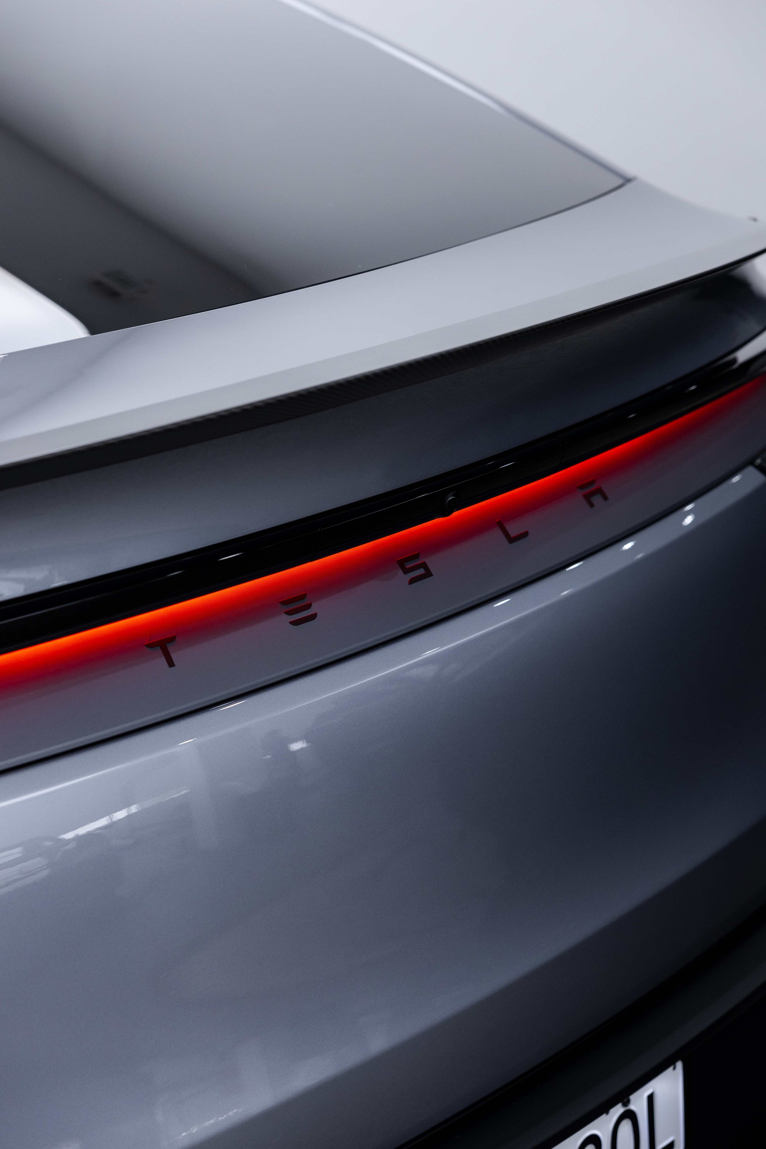 Silver Tesla Model Y rear light bar and badge with XPEL Paint Protection Film in Mona Vale