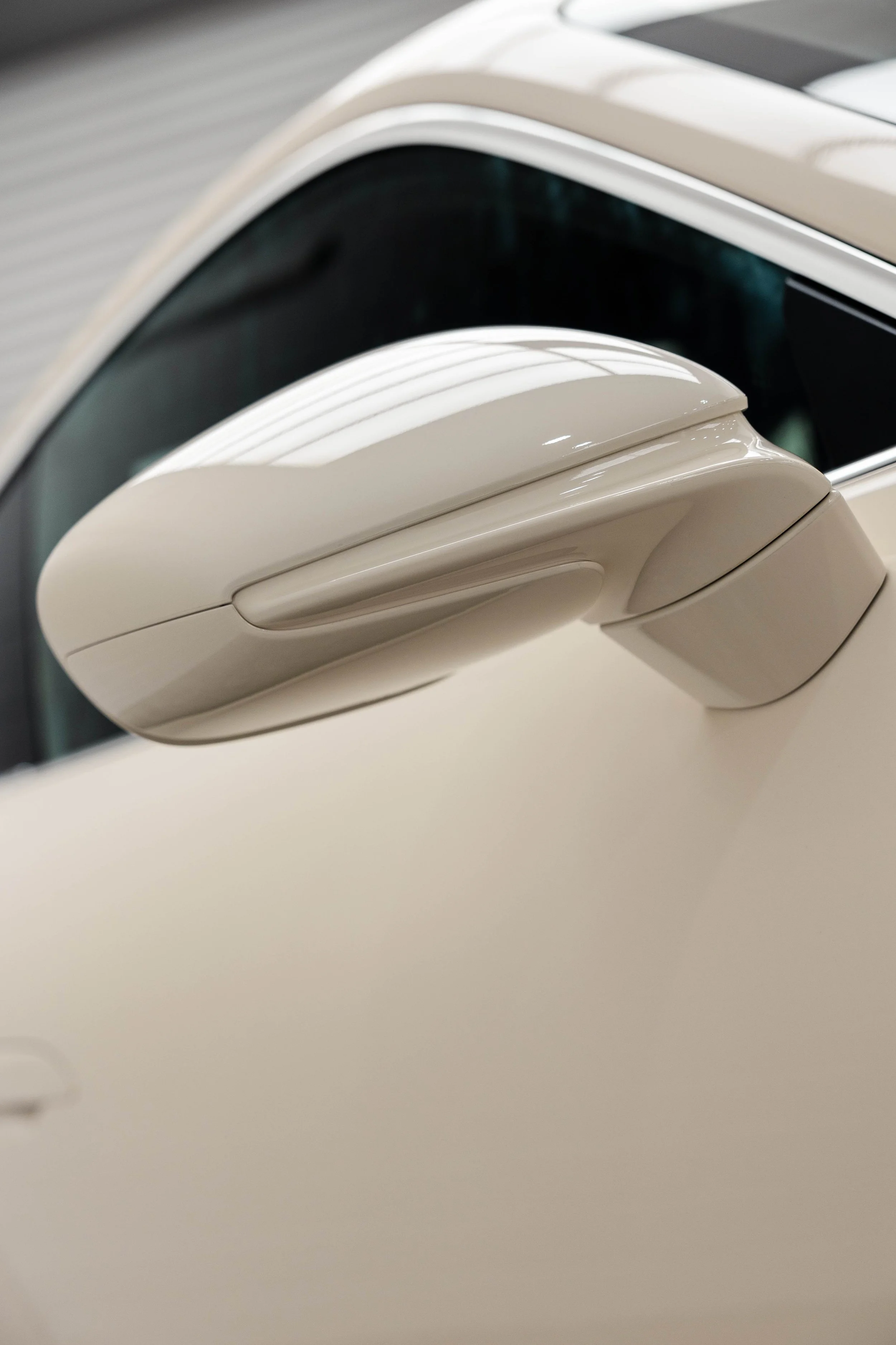 Cream Porsche 911 GT3 Touring door mirror and roofline with XPEL Paint Protection Film in Mona Vale