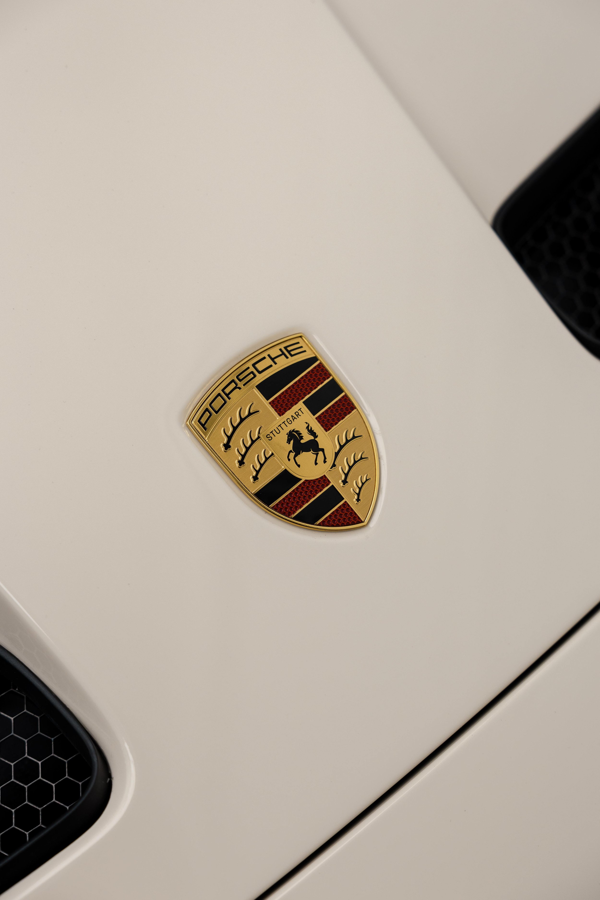 Cream Porsche 911 GT3 Touring Porsche crest badge with XPEL Paint Protection Film in Mona Vale
