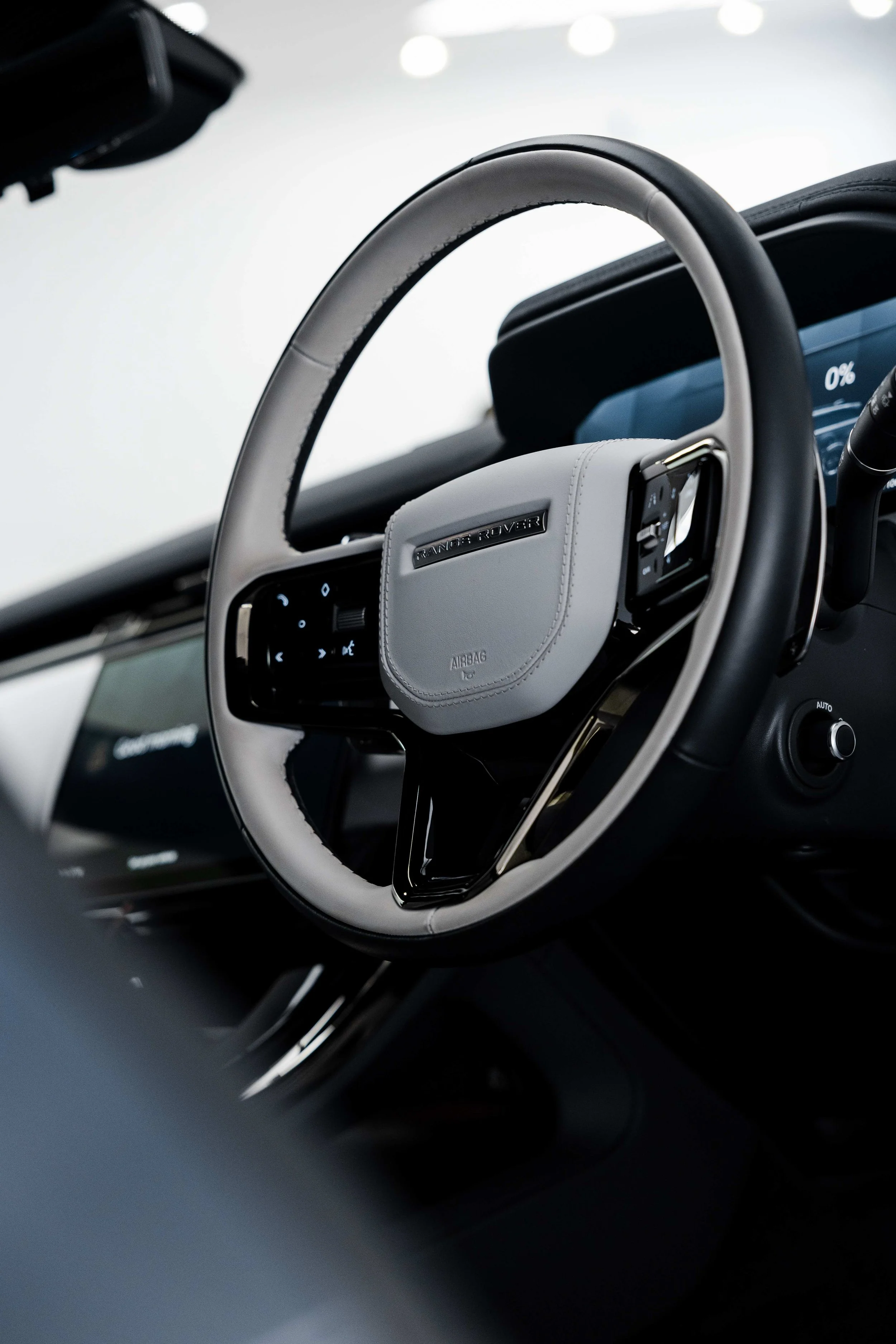 Range Rover Sport steering wheel after interior detailing in Mona Vale