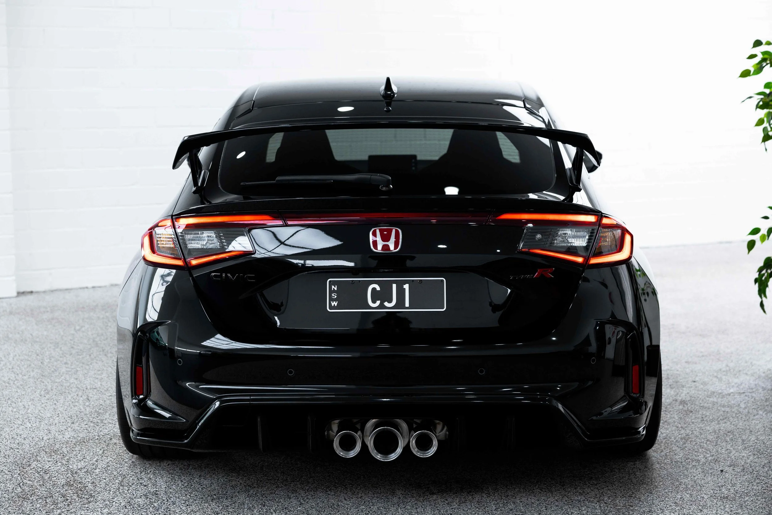 Black Honda Civic Type R rear end with XPEL Paint Protection Film in Sydney