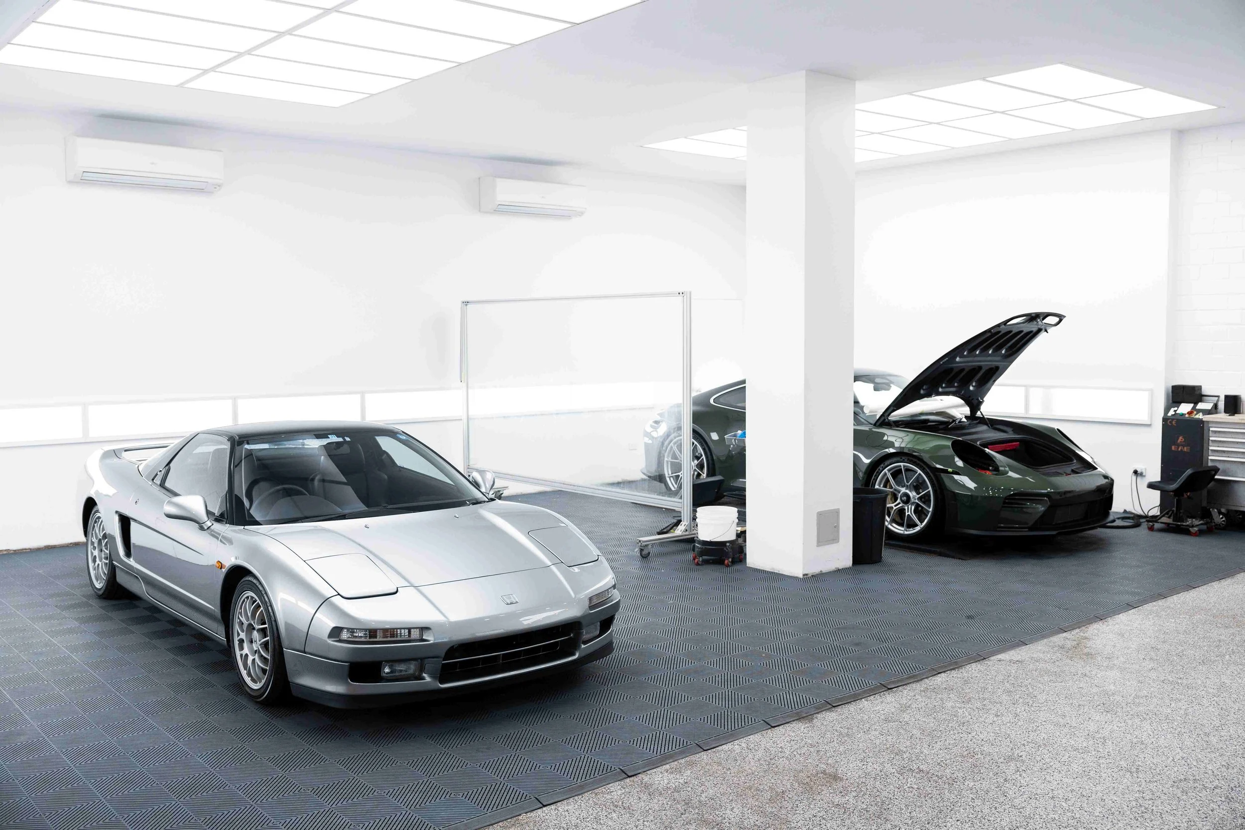 Silver Honda NSX front three quarter view with XPEL Paint Protection Film in Mona Vale