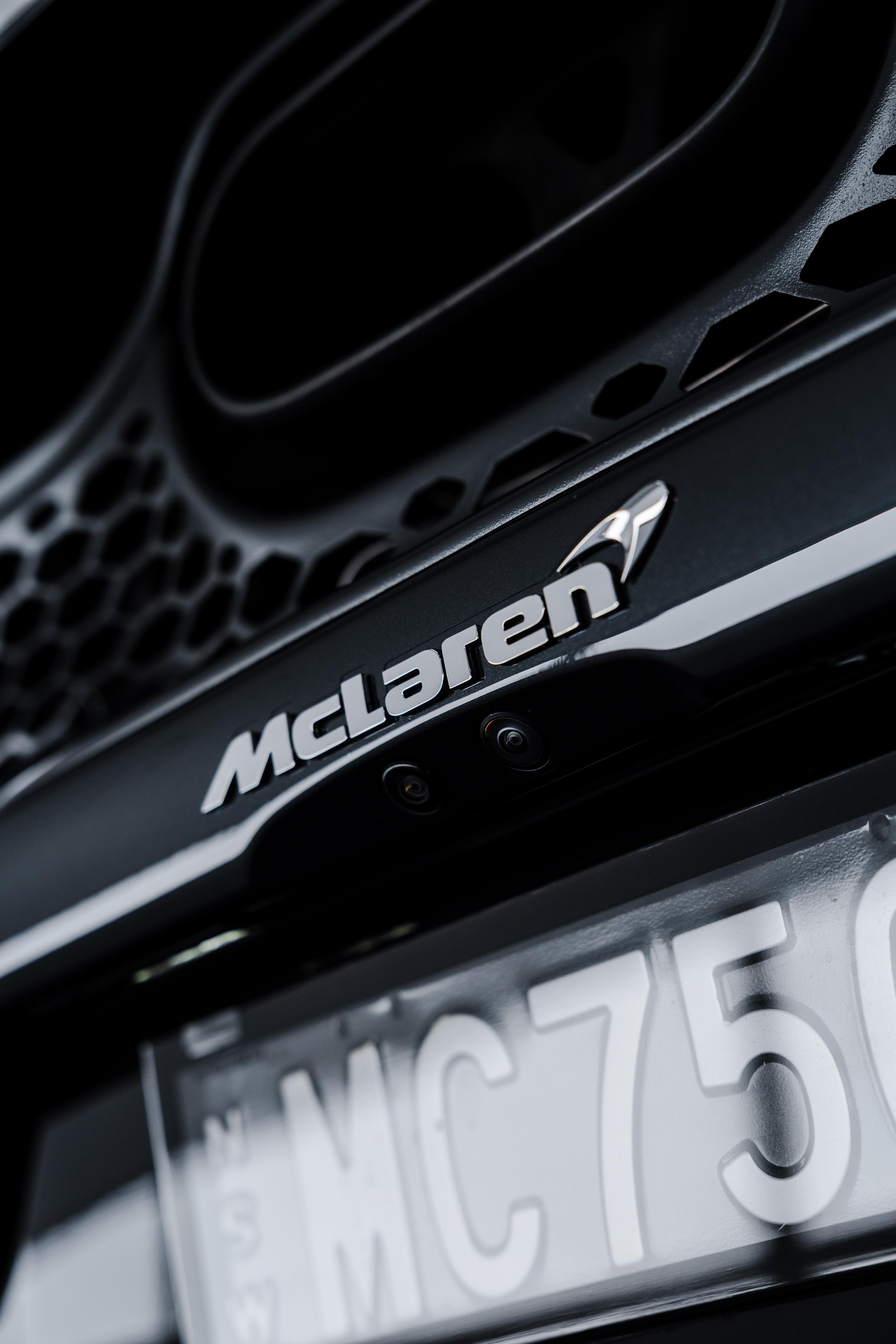 Black McLaren 750S rear badge and number plate with XPEL Paint Protection Film in Sydney