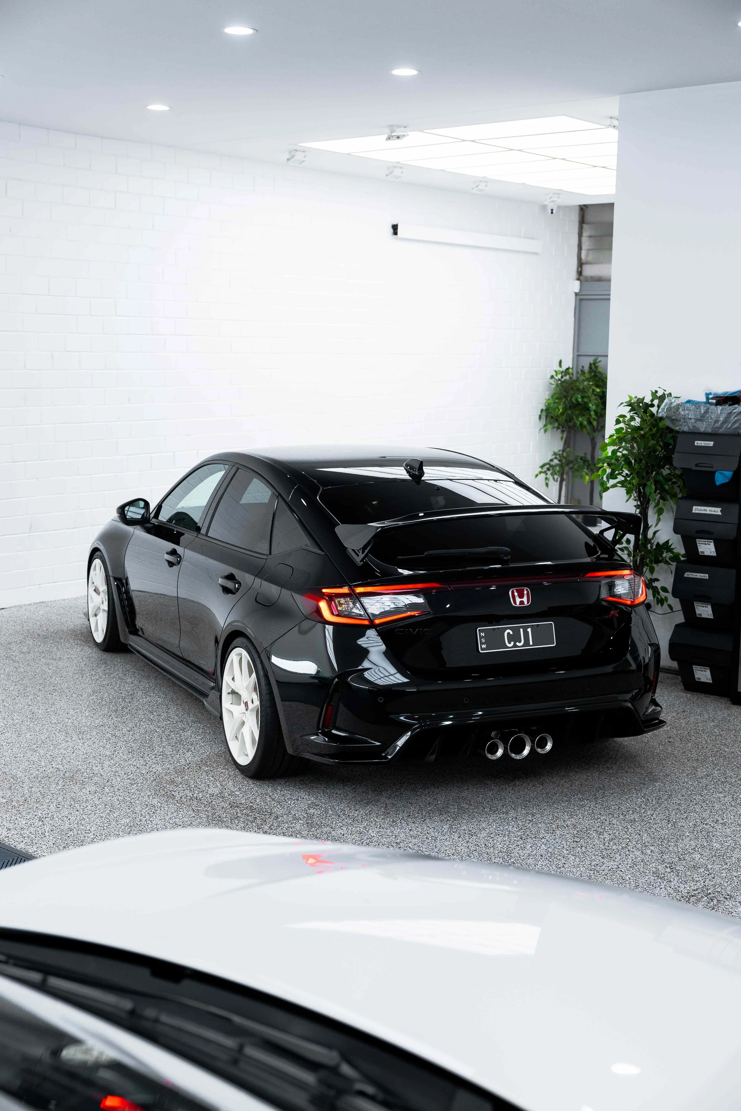 Black Honda Civic Type R rear end with XPEL Paint Protection Film in Sydney