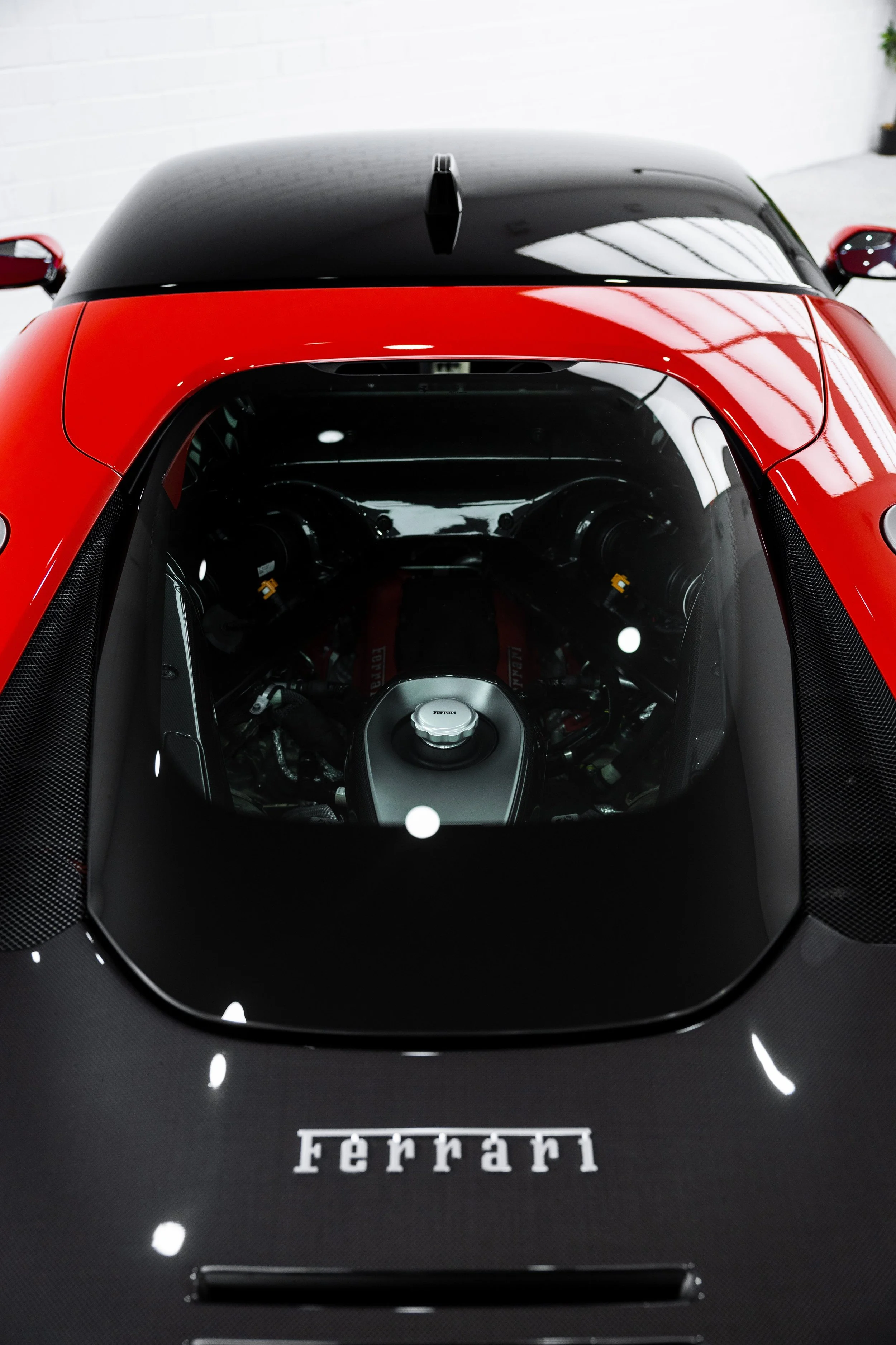 Ferrari 849 Testarossa engine bay with XPEL Paint Protection Film in Sydney