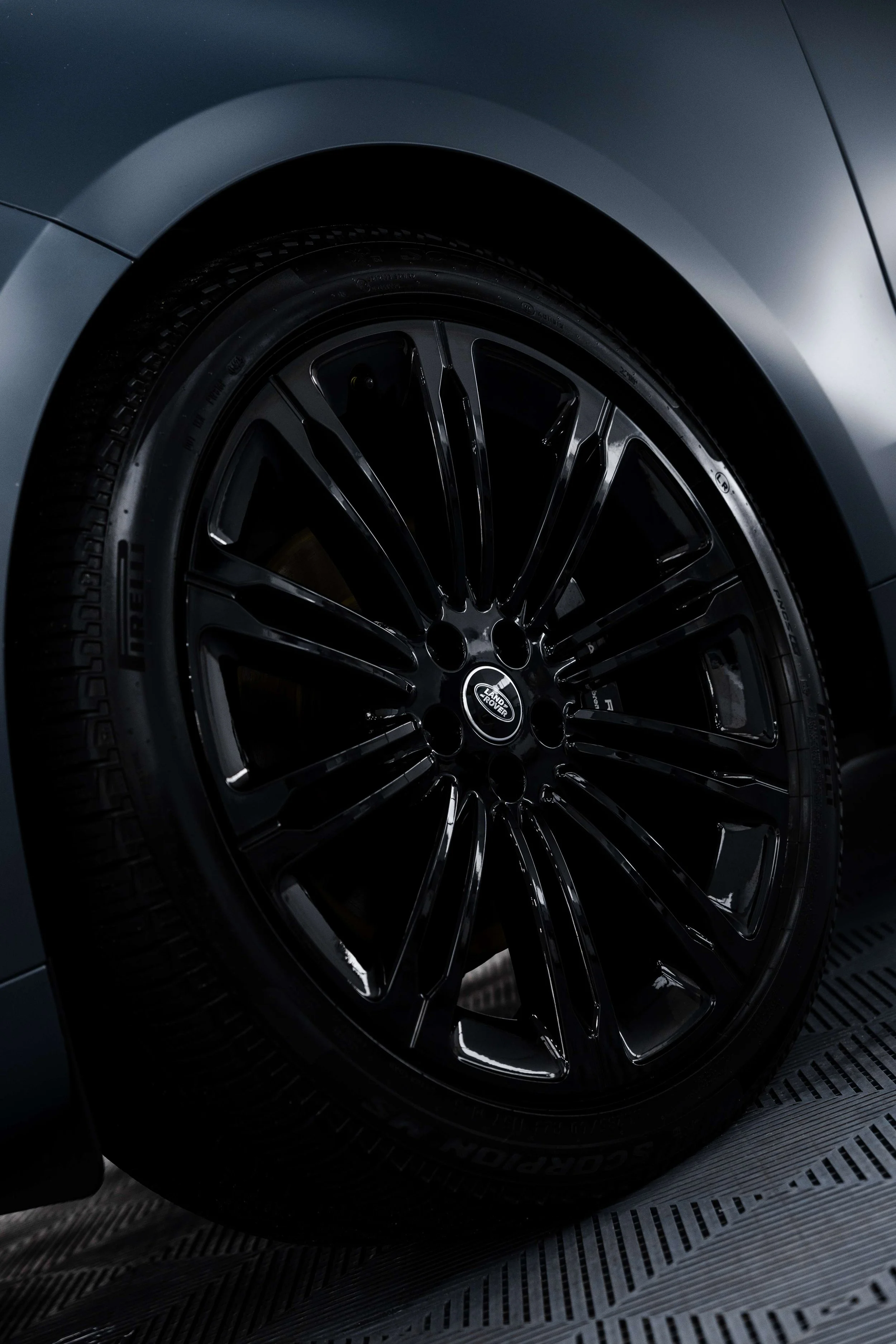 Range Rover Sport alloy wheel after detailing in Sydney