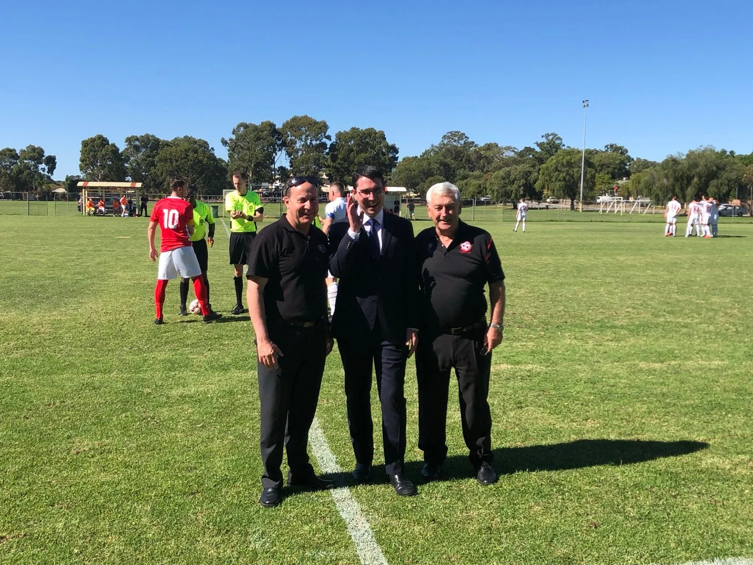 Joe Crisafio, Federal Member for Perth the Hon Patrick Gorman MP, and Bill Busby.