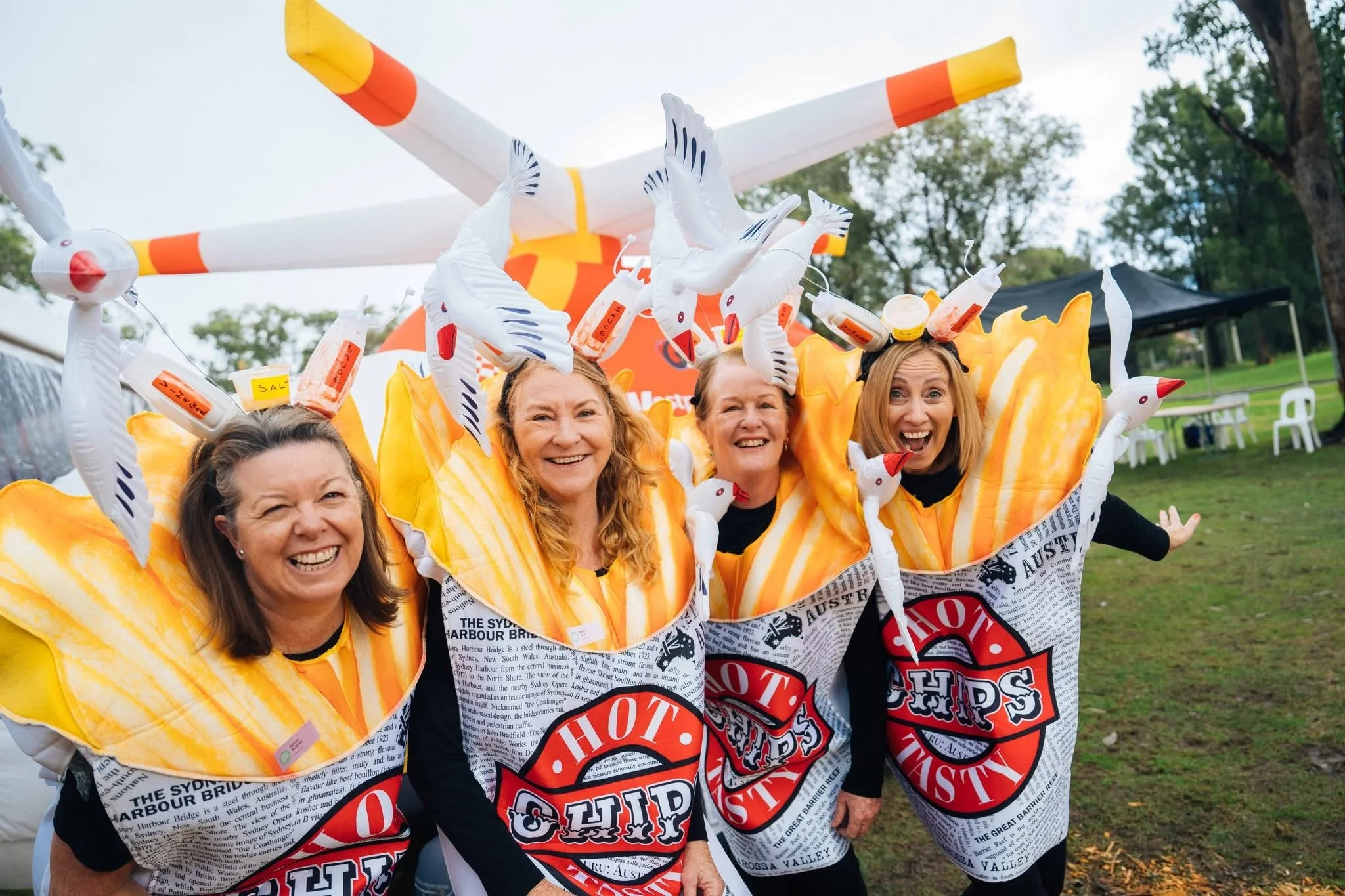 Swapping the suit for a chip costume