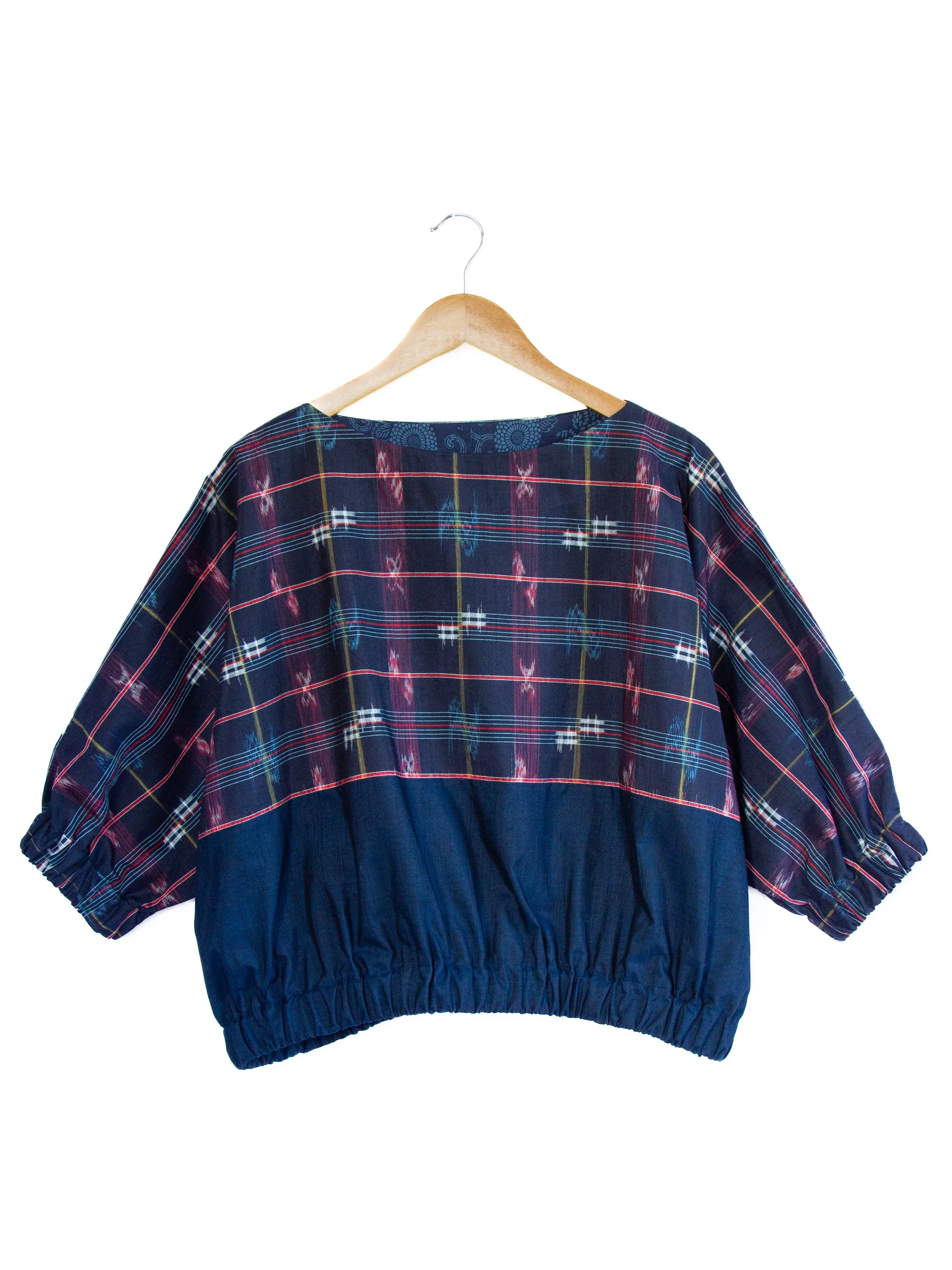 Kasuri Kimono Blouson Top