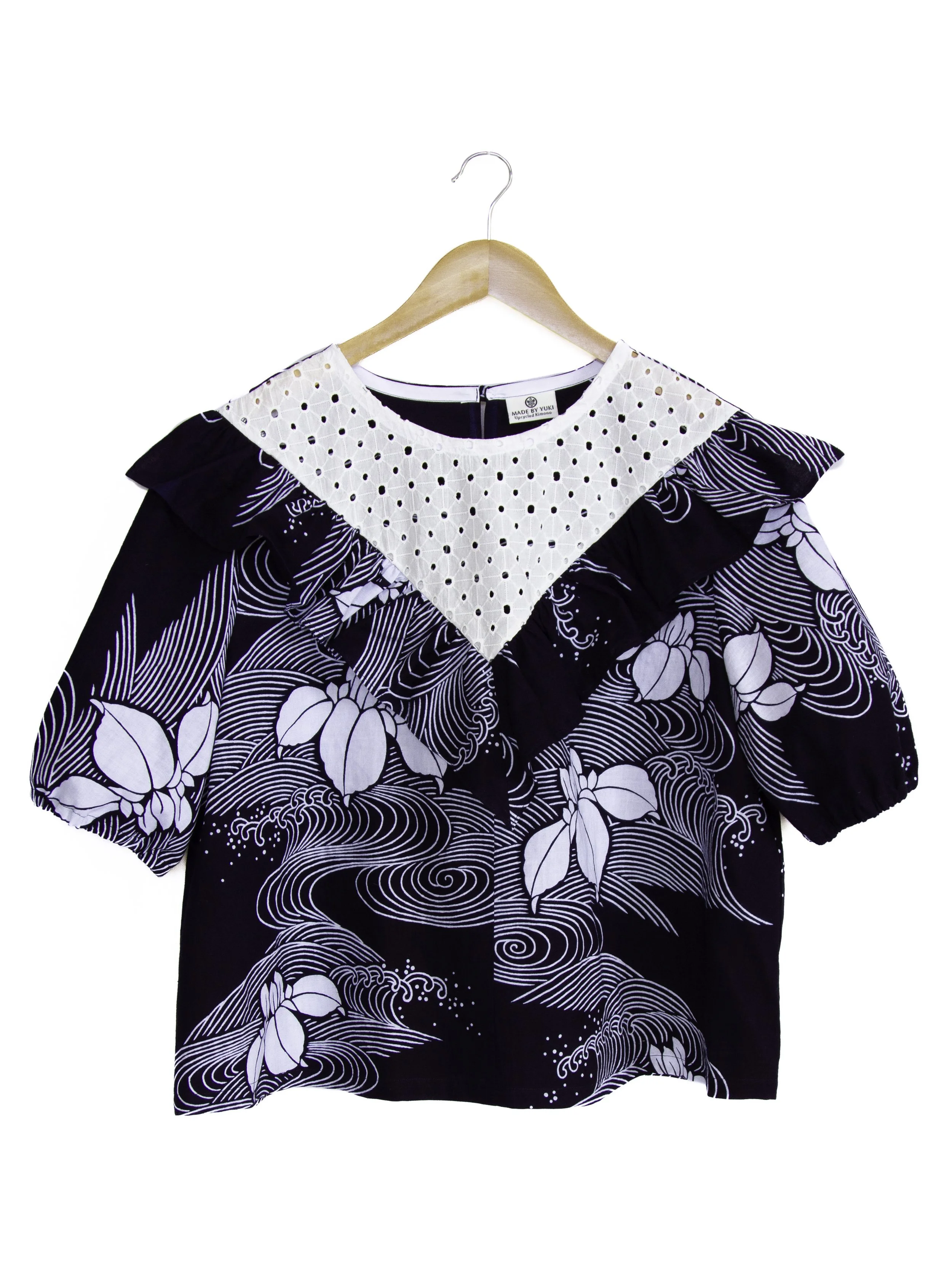 Vintage Iris Yukata Yoke Top (L)