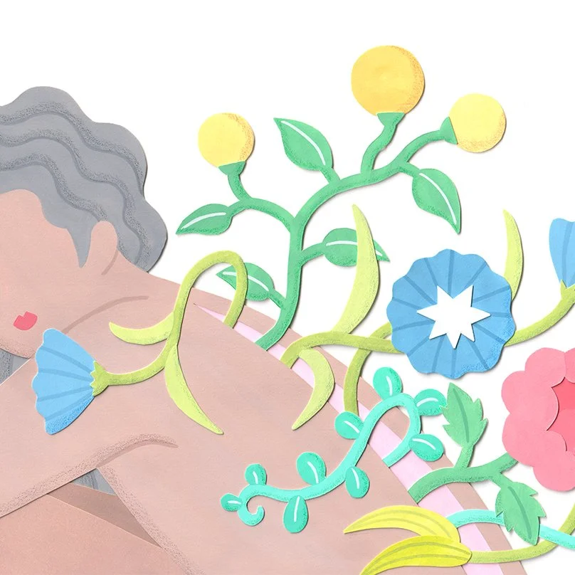 草花と背