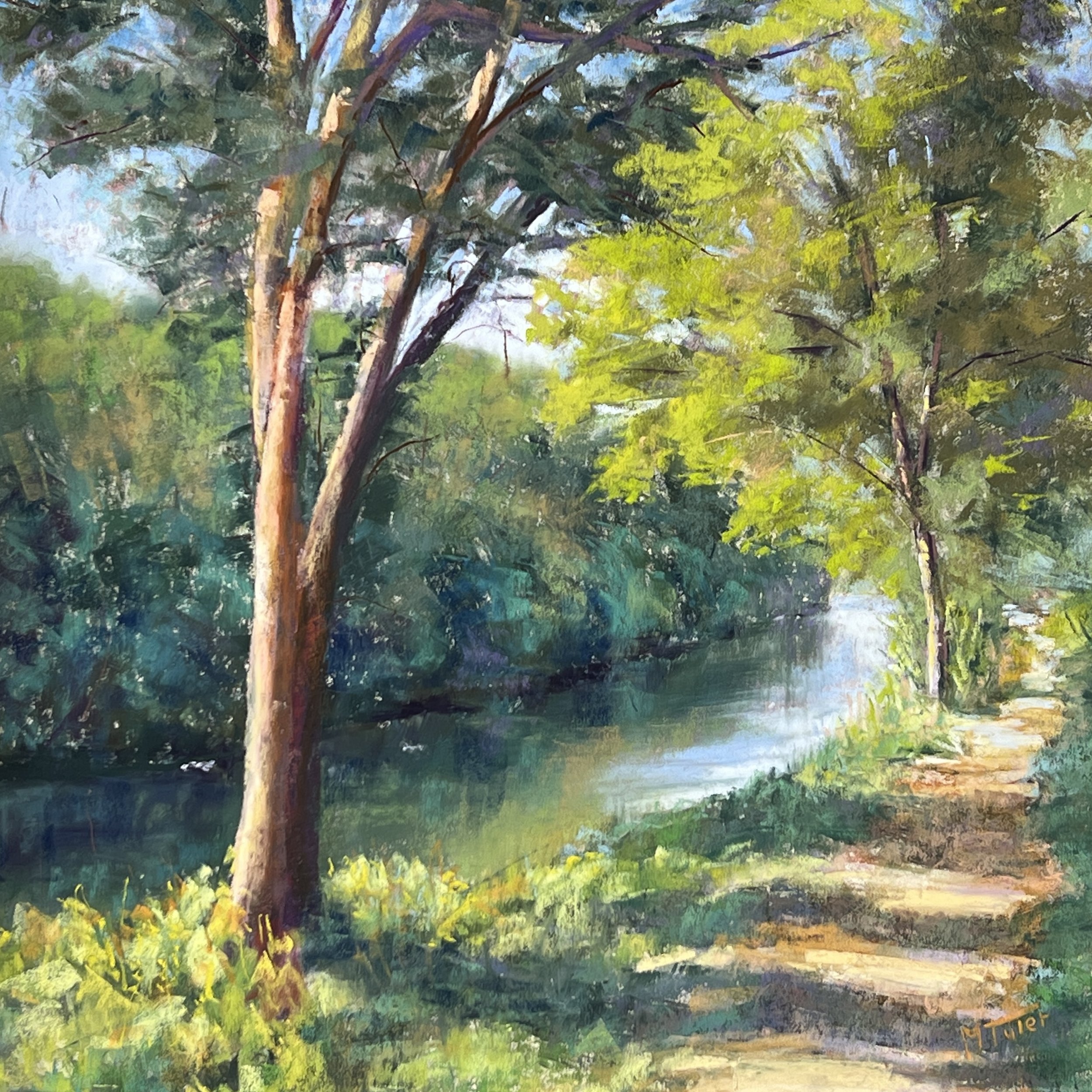 Le long du chemin et de la rivière 50x50cm