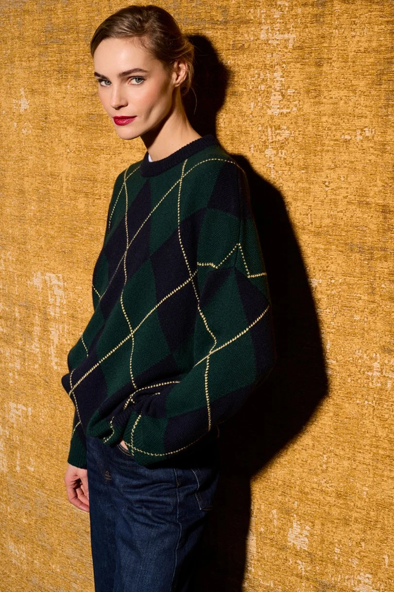 BE HUMAN navy-huntergreen-yellowcream front side.jpg