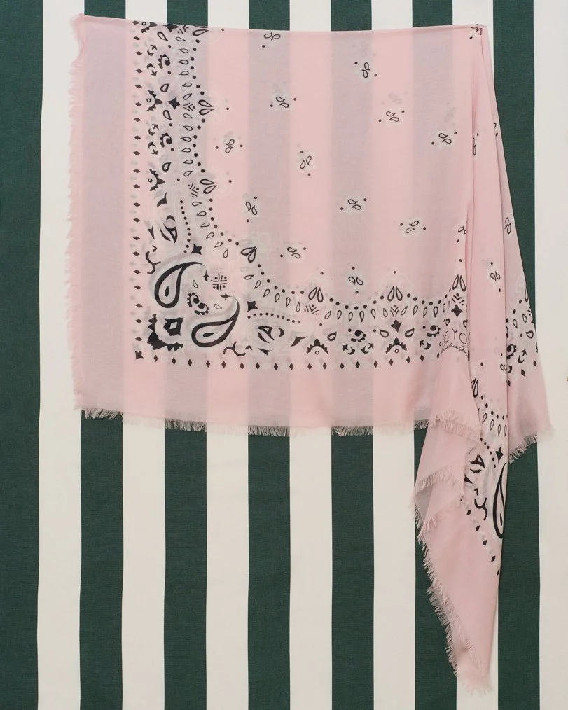 BANDANA "DON'T BE JEALOUS" SCARF GLOSSY ROSE