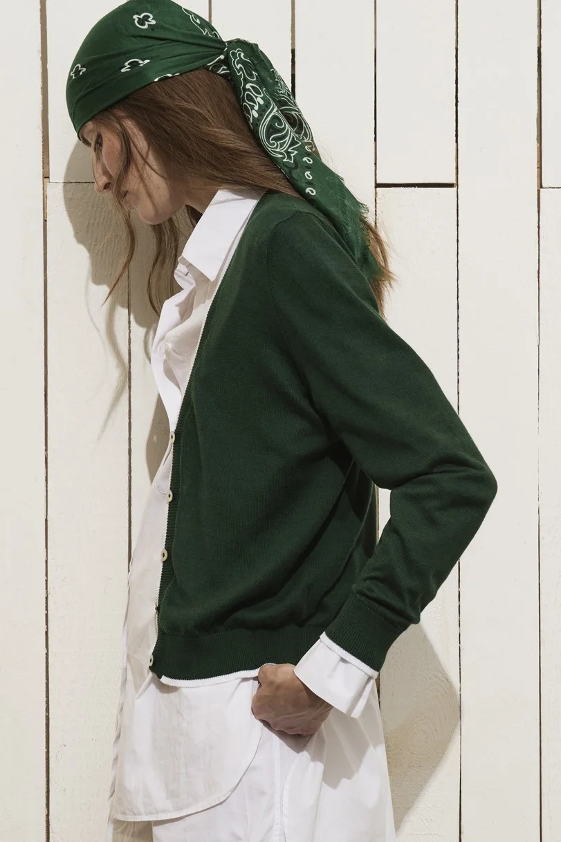 CONTRAST DETAIL "BE ENERGETIC" CARDIGAN