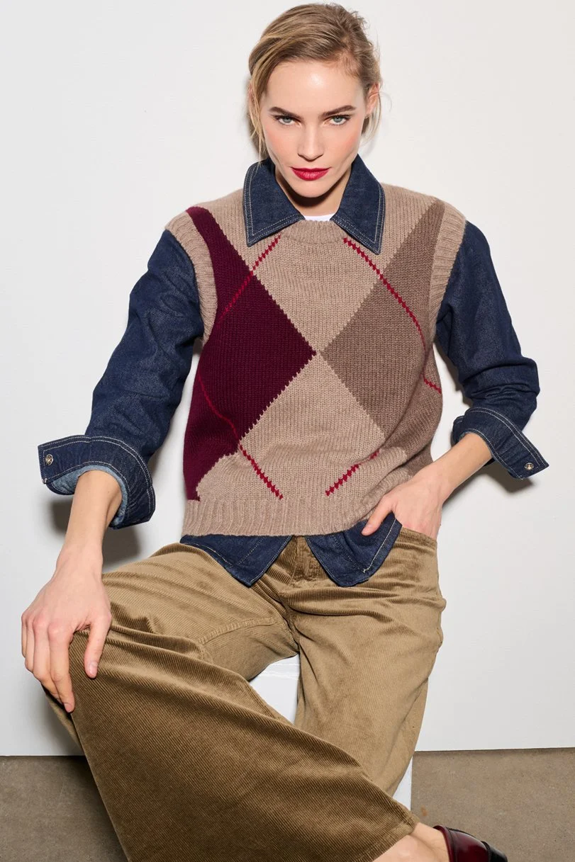 MACRO ARGYLE "BE TENDER" ROUNDNECK SLEEPOVER