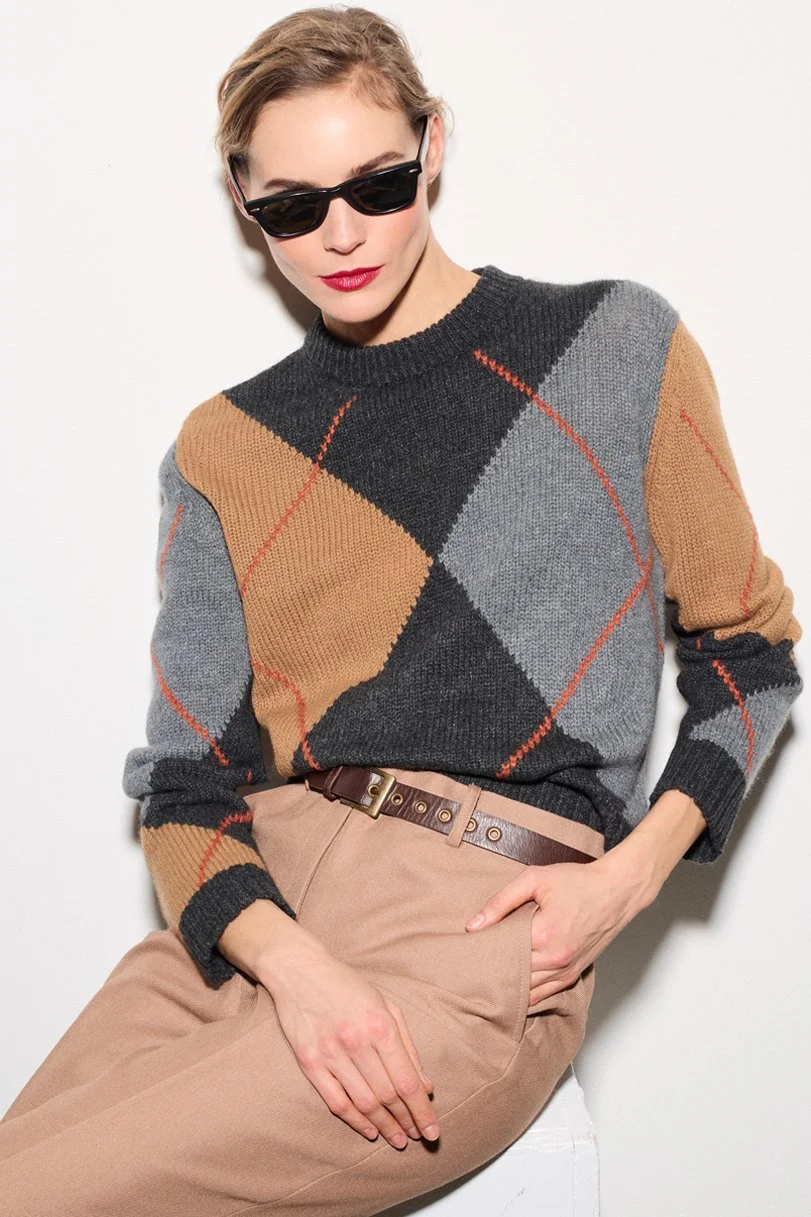 MACRO ARGYLE "BE MOVING" ROUNDNECK