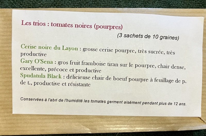 Tomates pourpres dites noires