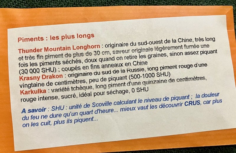 Piments les plus longs