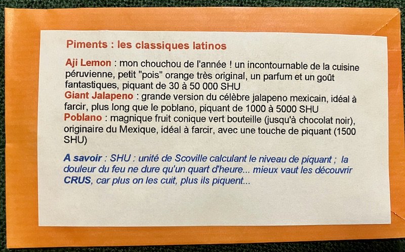 Piments classiques latinos