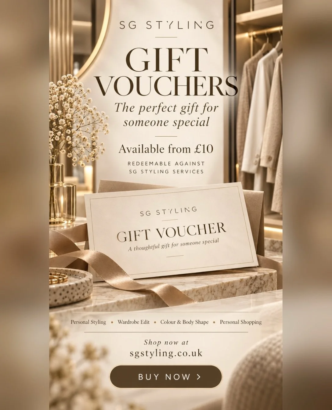 ✨ The perfect gift for someone special ✨

Give the gift of confidence, style and a little something just for them. 🤎

Whether it&rsquo;s a wardrobe refresh, discovering their perfect colours or enjoying a personalised styling experience, an SG Styli