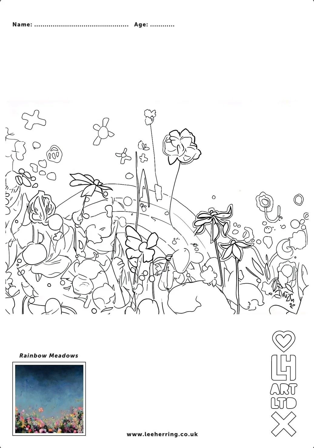 Colouring Page - Rainbow Meadows