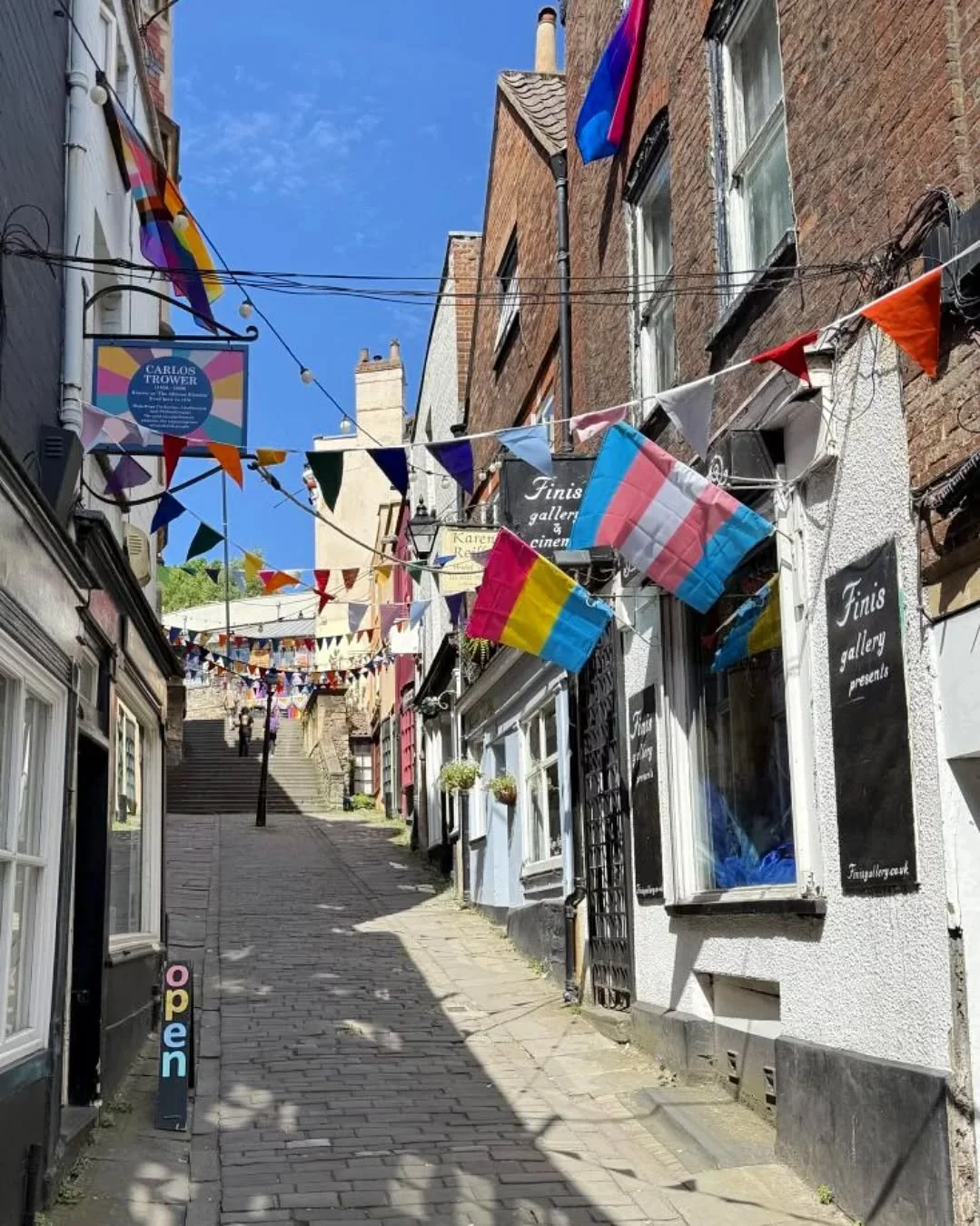 Have you seen our beautiful Pride bunting and flags yet? 🌈 There's a lovely article on @bristol247 this morning - link shared in our Stories - about how we've come together to celebrate @bristolpride around the Christmas Steps Arts Quarter 🌈 Member