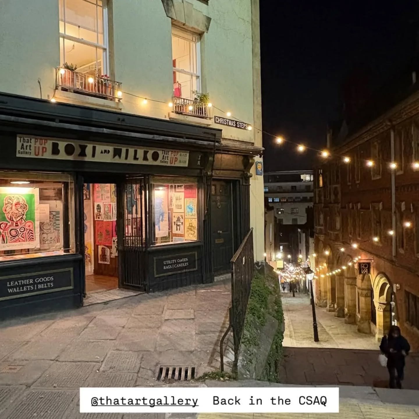 Great to have @thatartgallery back in the Christmas Steps Arts Quarter this week with a @wilko.official &amp; @boxitrixi pop-up that opens today! ◾◾ Handmade relief and screen prints are available in this one-off pop-up at the top of Christmas Steps!