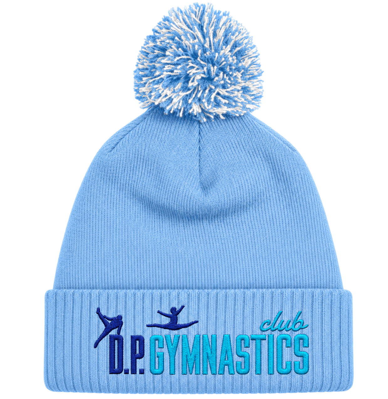 Pale blue beanie with DP Gymnastics logo-1.png