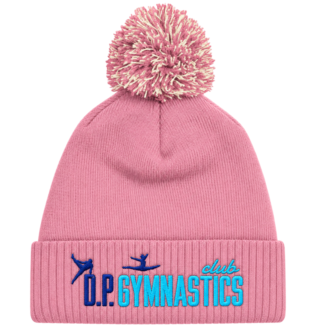 Pink beanie with embroidered gymnastics logo-2.png