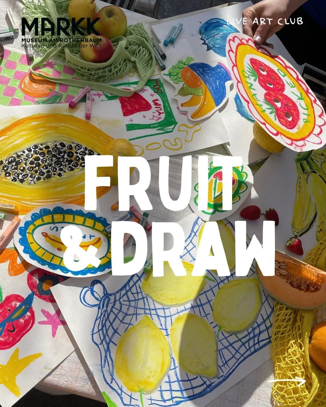 Workshop-News: Das @markkhamburg hat uns eingeladen, in sommerlicher Runde unter freiem Himmel kreativ zu werden! Also schreibt euch den 11.06. in den Kalender und sichert euch schon mal euer Ticket f&uuml;r &bdquo;Fruit &amp; Draw &ndash; Pastellkre