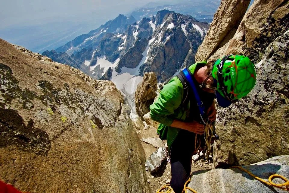 Guide climbing in The Grand Tetons