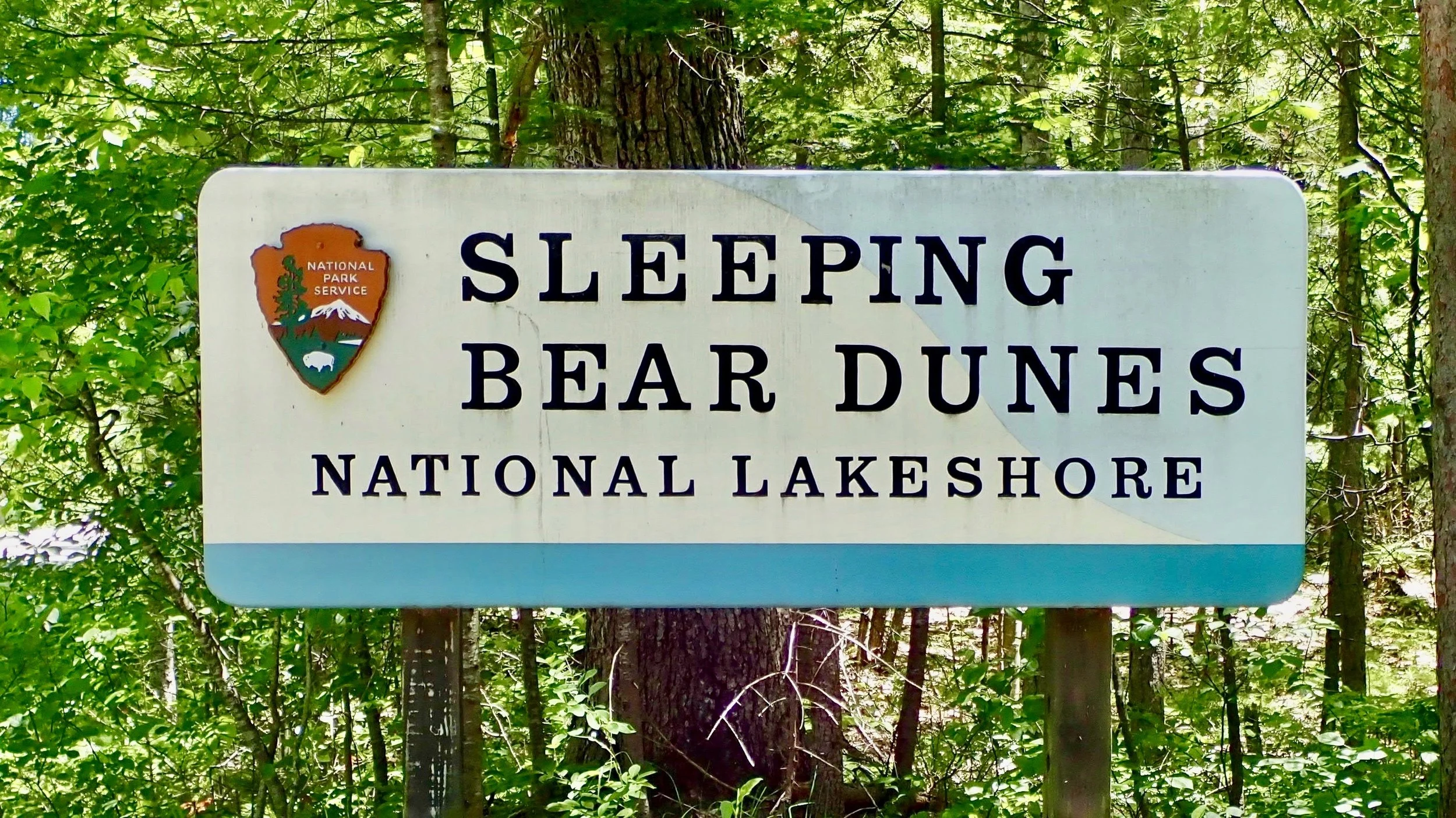 Sleeping Bear Dunes National Lakeshore entrance sign.
